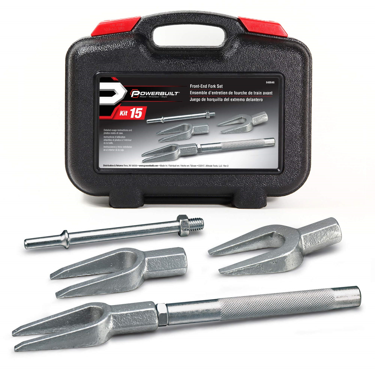 Powerbuilt Strut Spring Compressor, Removal, Installation, And Repair Vehicle Coil Springs, Safety Pins 648646