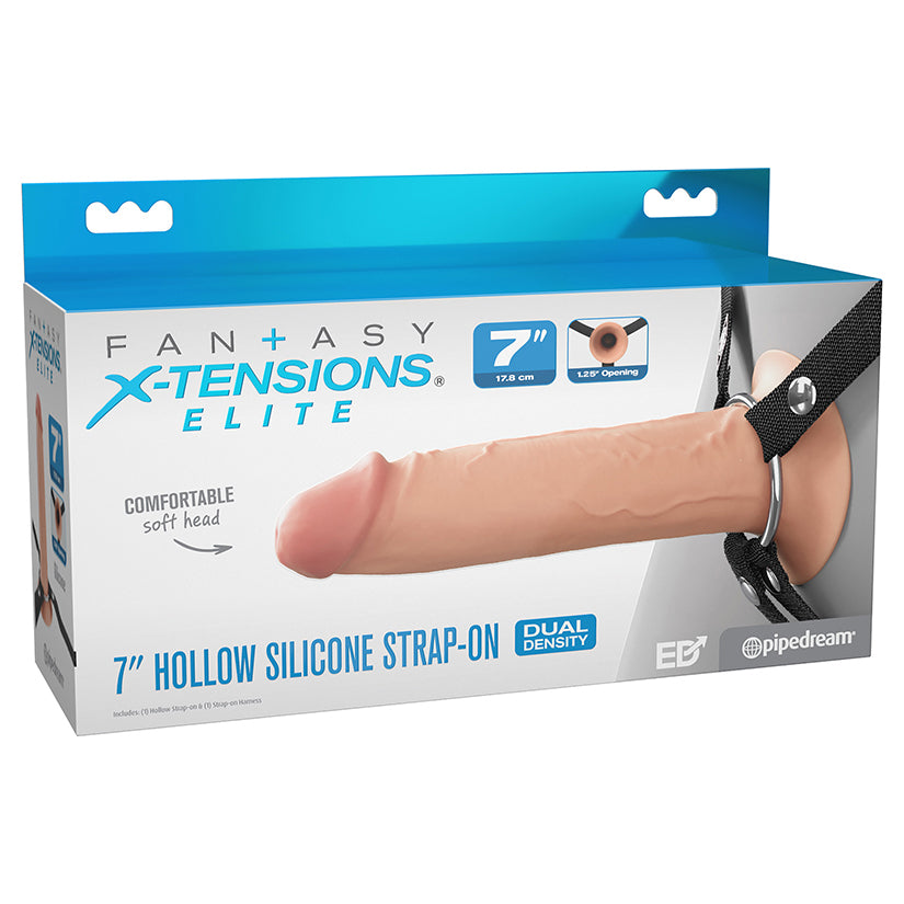 Fantasy X-Tensions Elite Silicone Hollow Strap On-Light 7″