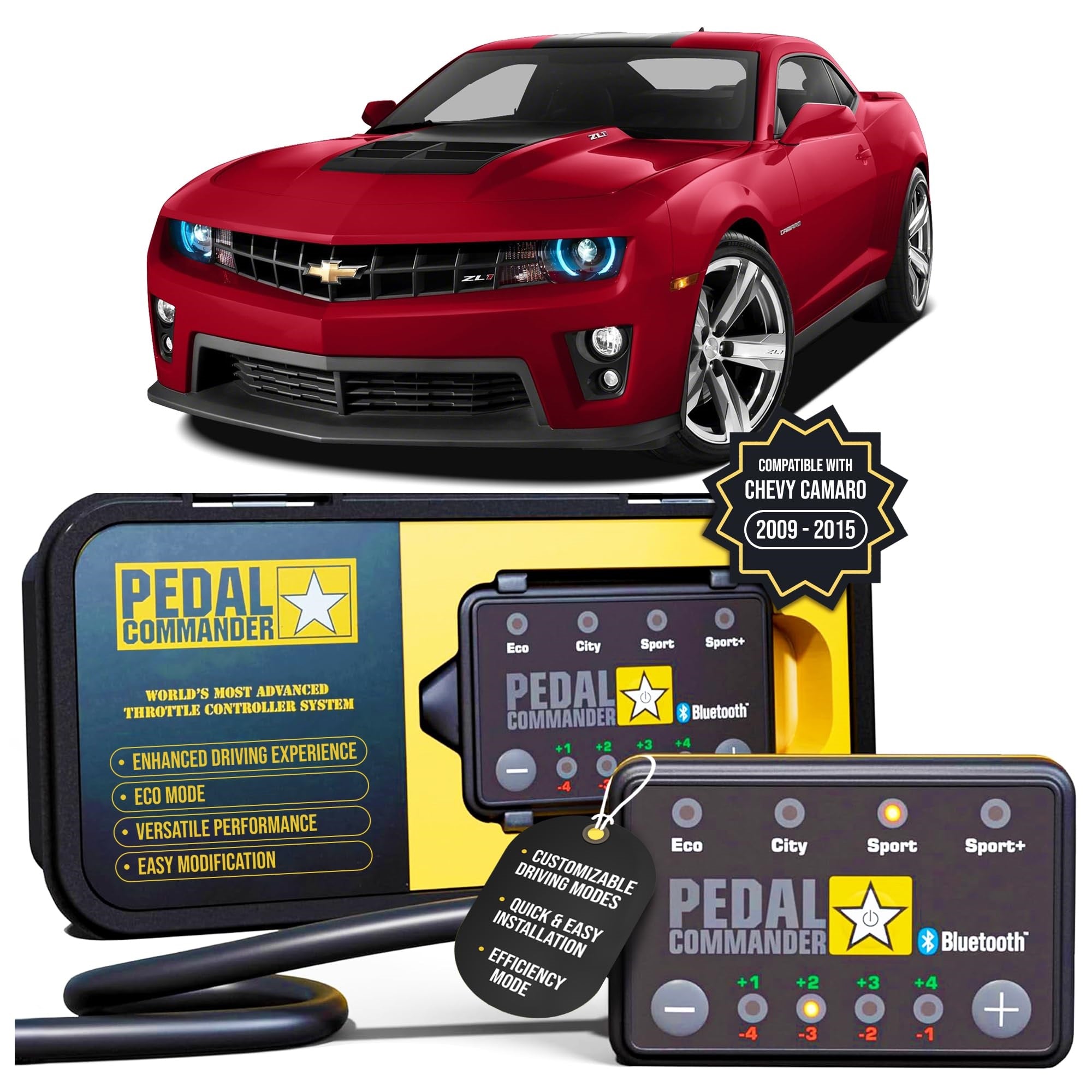 Pedal Commander For Chevrolet Camaro 2009-2015 Throttle Response Controller Fits: 5Th Gen, 1Ls, 1Lt, 1Ss, 2Ls, 2Lt, 2Ss, Zl1, Z/28-3.6L 6.2L 7.0L, Chevy Camaro Accessories