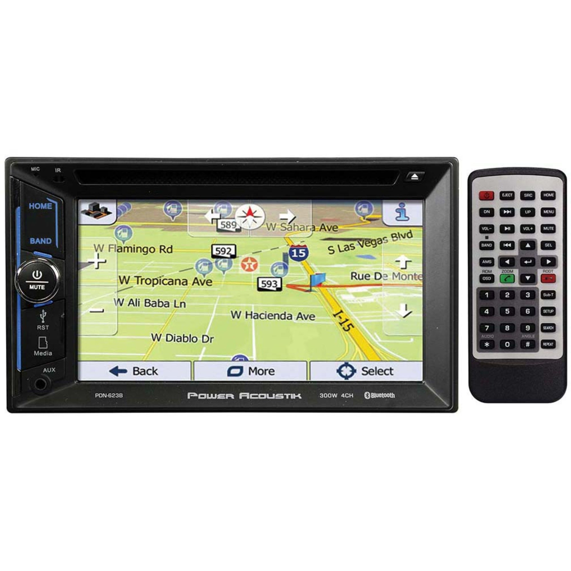 Power Acoustik D.Din 6.2' Touchscreen Am/Fm/Dvd/Cd/Bt/Navigation