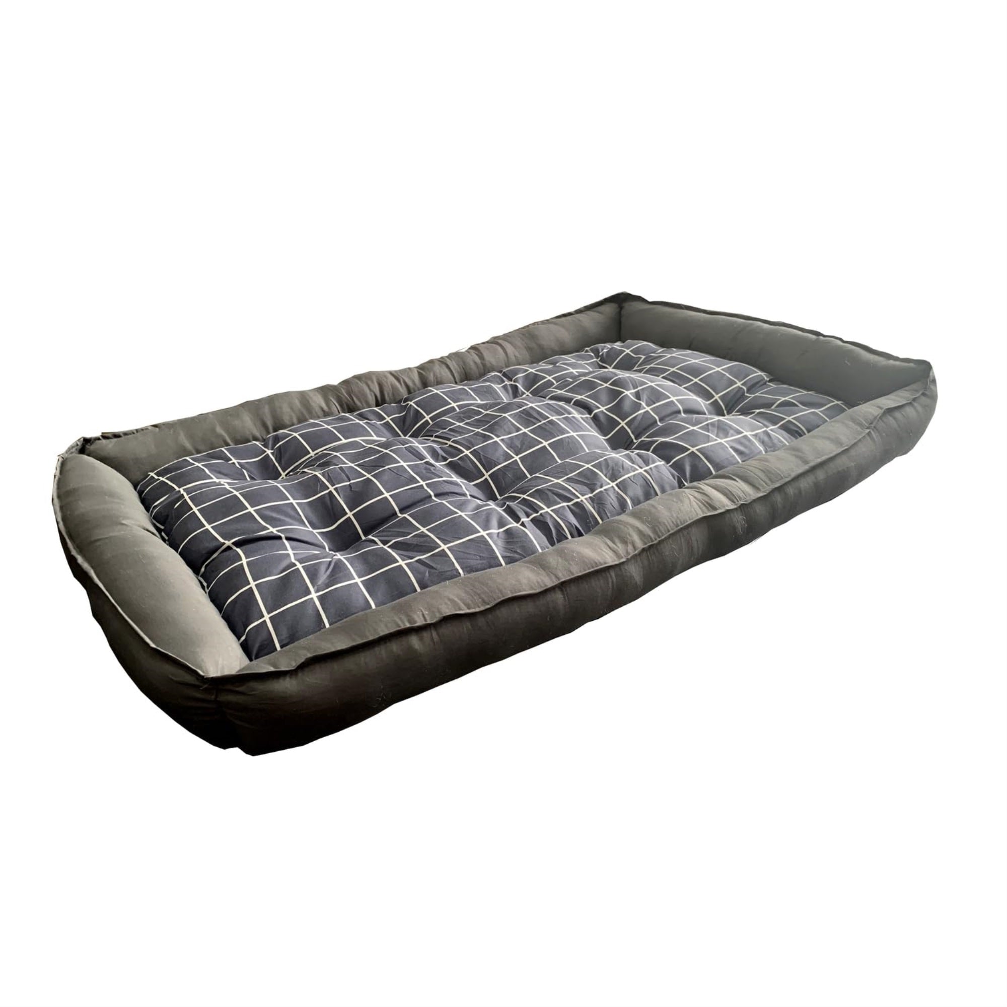 D-ART COLLECTION, INC Grey Checker Dog Bed XL