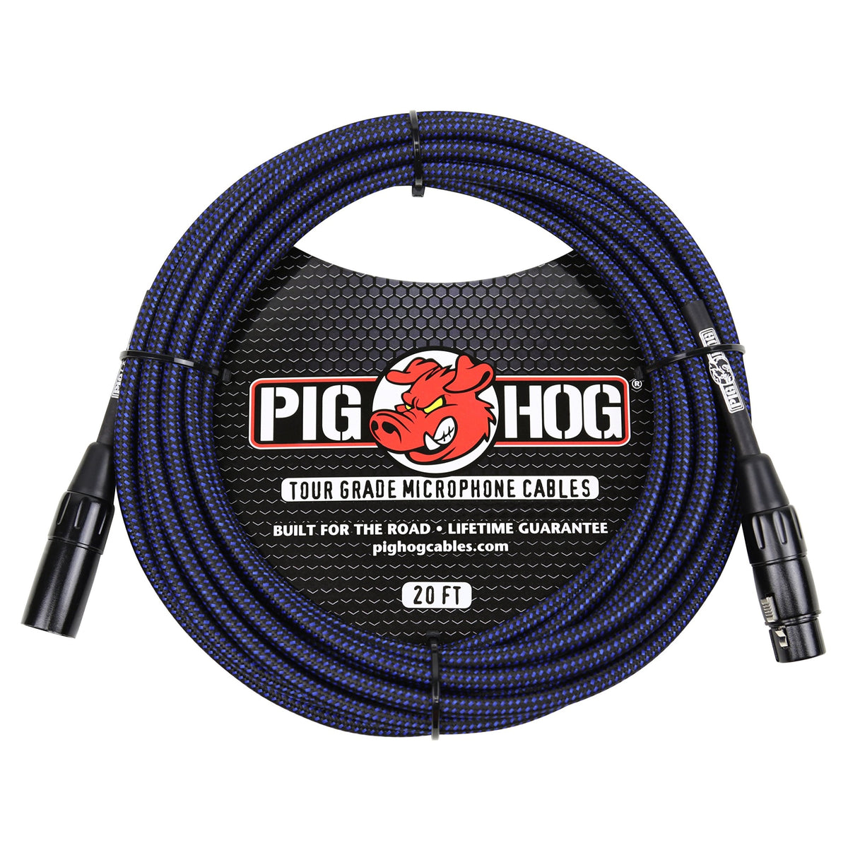 Black/Blue Woven High Performance Xlr Microphone Cable, 20 Feet