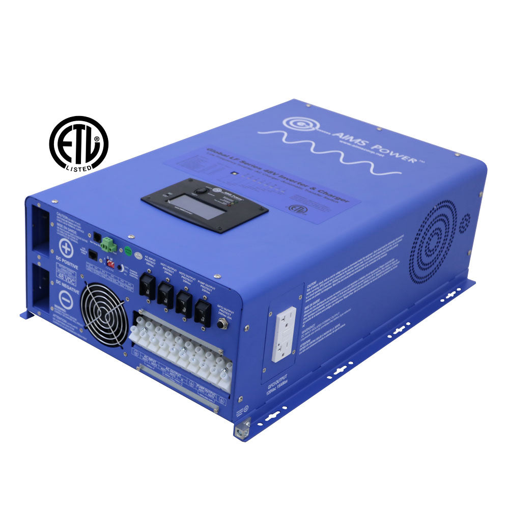 AIMS 12kW Pure Sine Inverter Charger 48Vdc to 120/240Vac