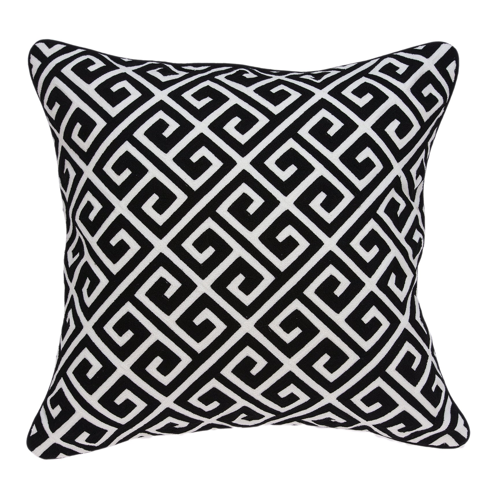 Parkland Collection Cameo Transitional Black And White Pillow Cover With Poly Insert