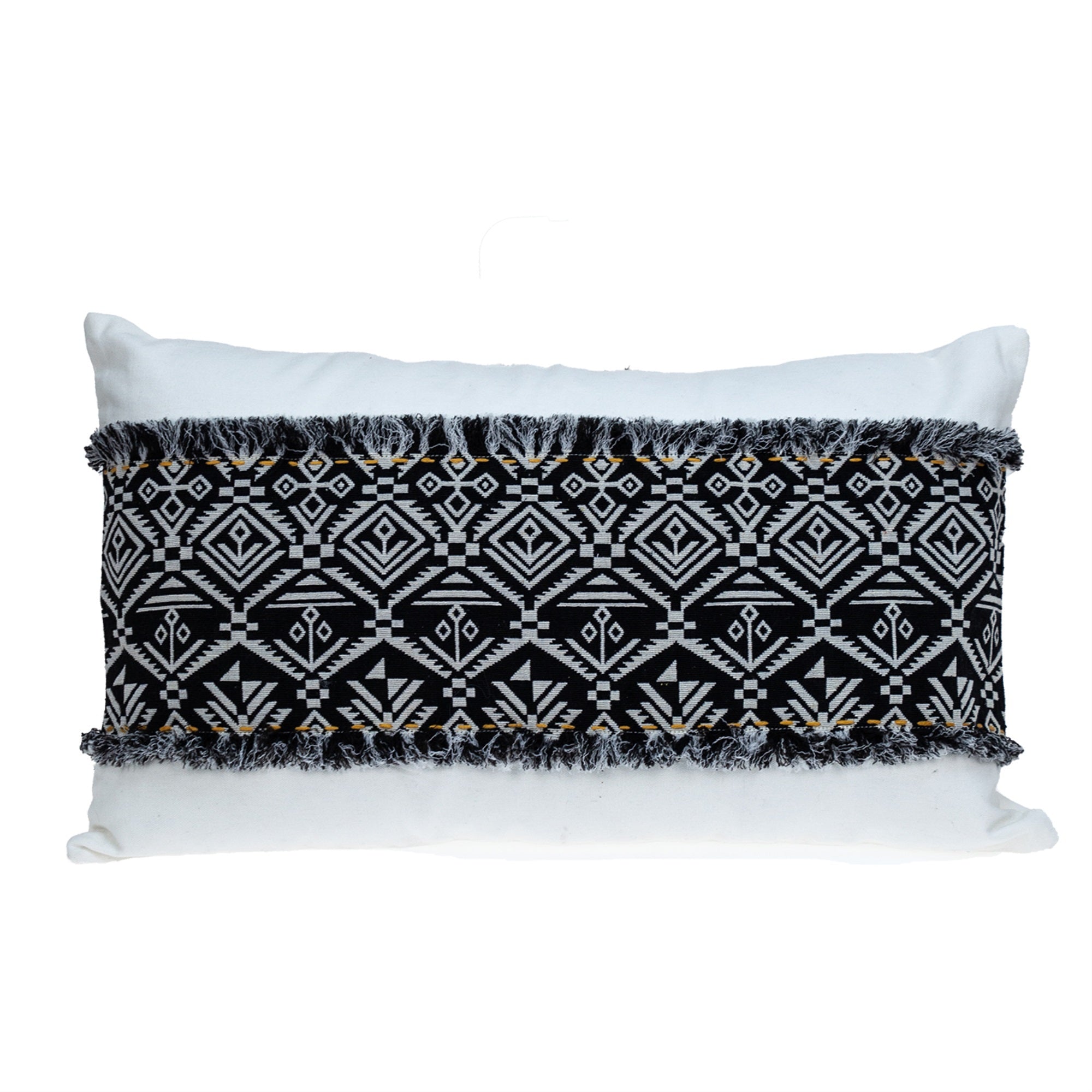 Parkland Collection Quest Transitional White Throw Pillow