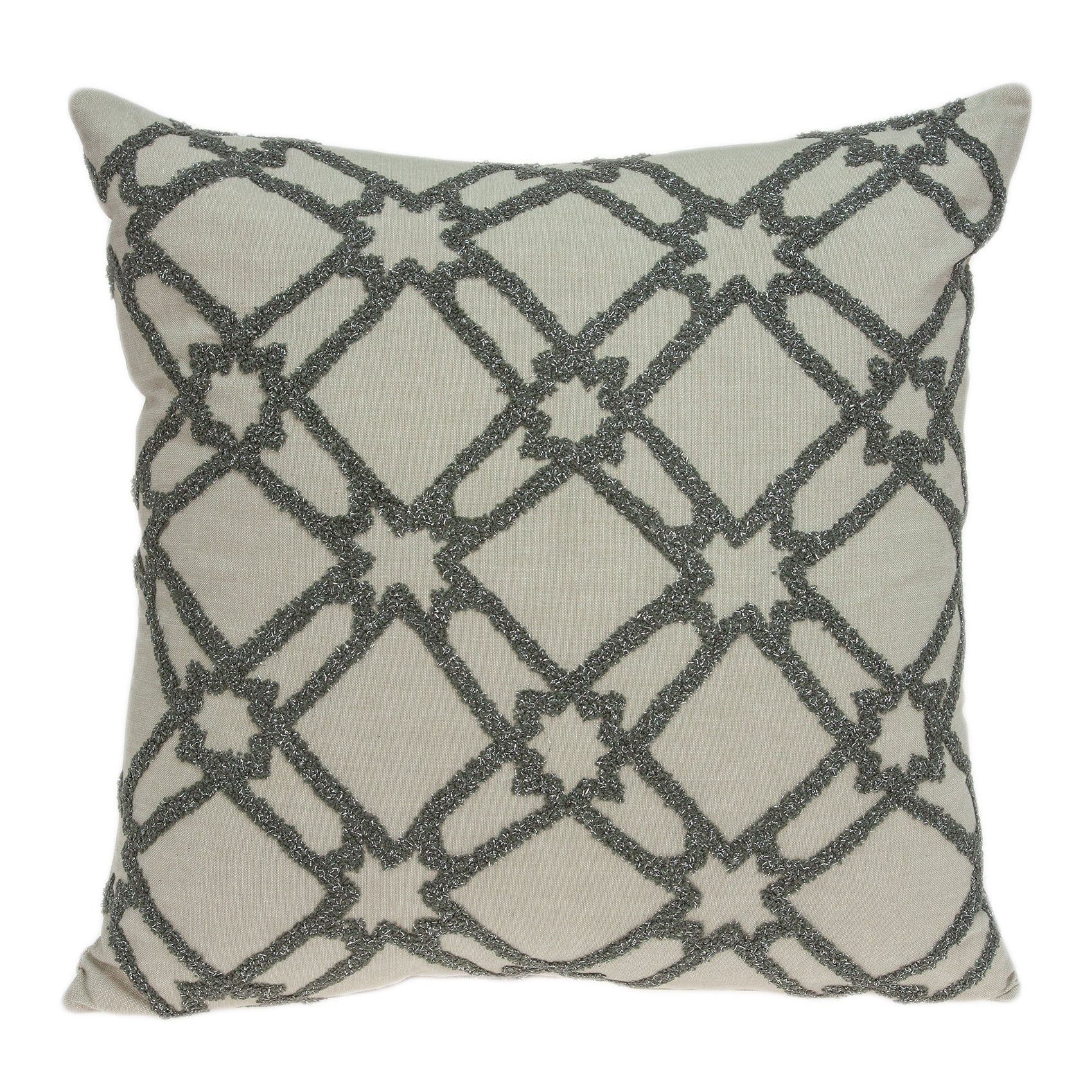 Parkland Collection Cora Transitional Beige Pillow Cover With Poly Insert