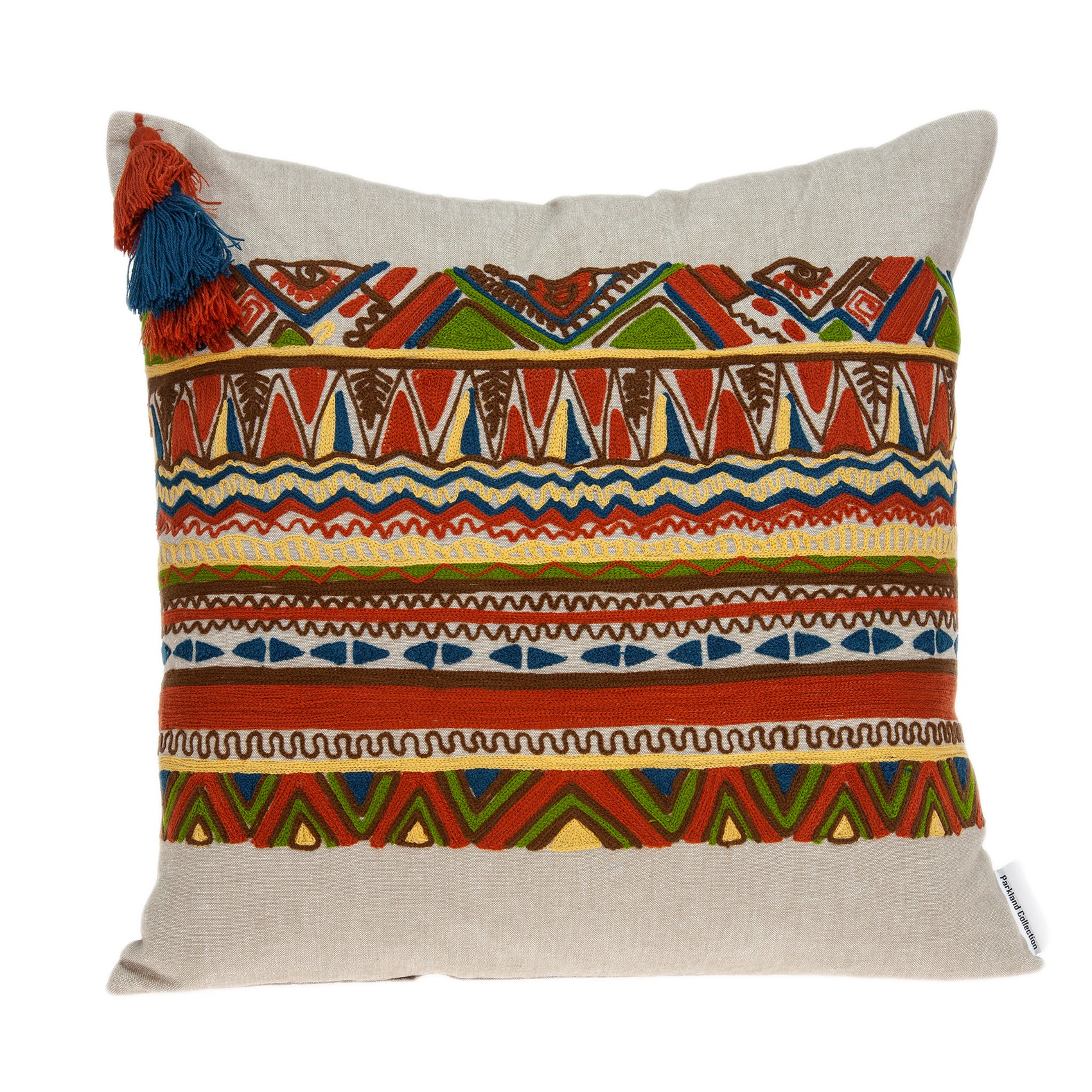Parkland Collection Zelda Bohemian Multicolor Pillow Cover With Poly Insert
