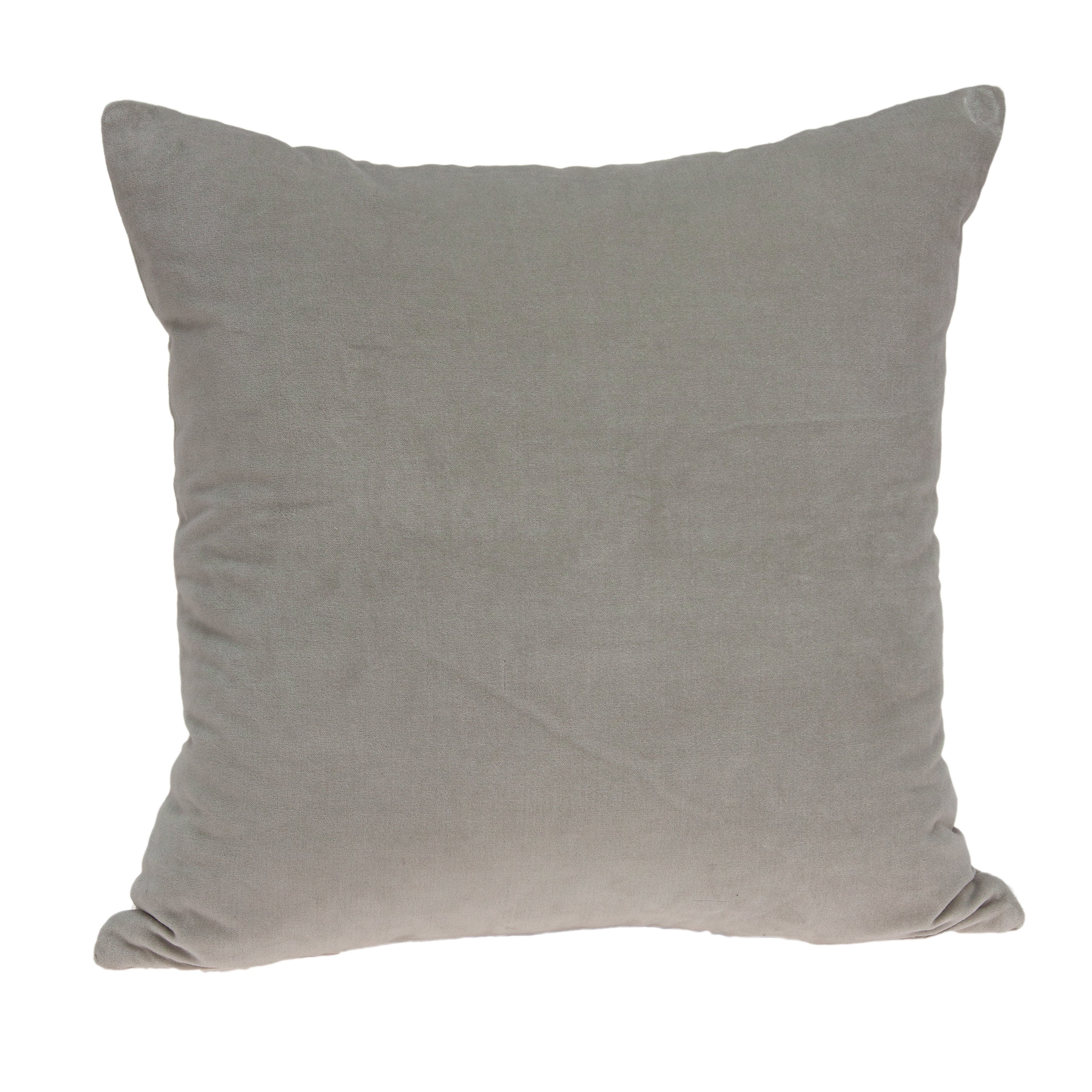 Parkland Collection Emma Transitional Grey Solid Pillow Cover With Poly Insert