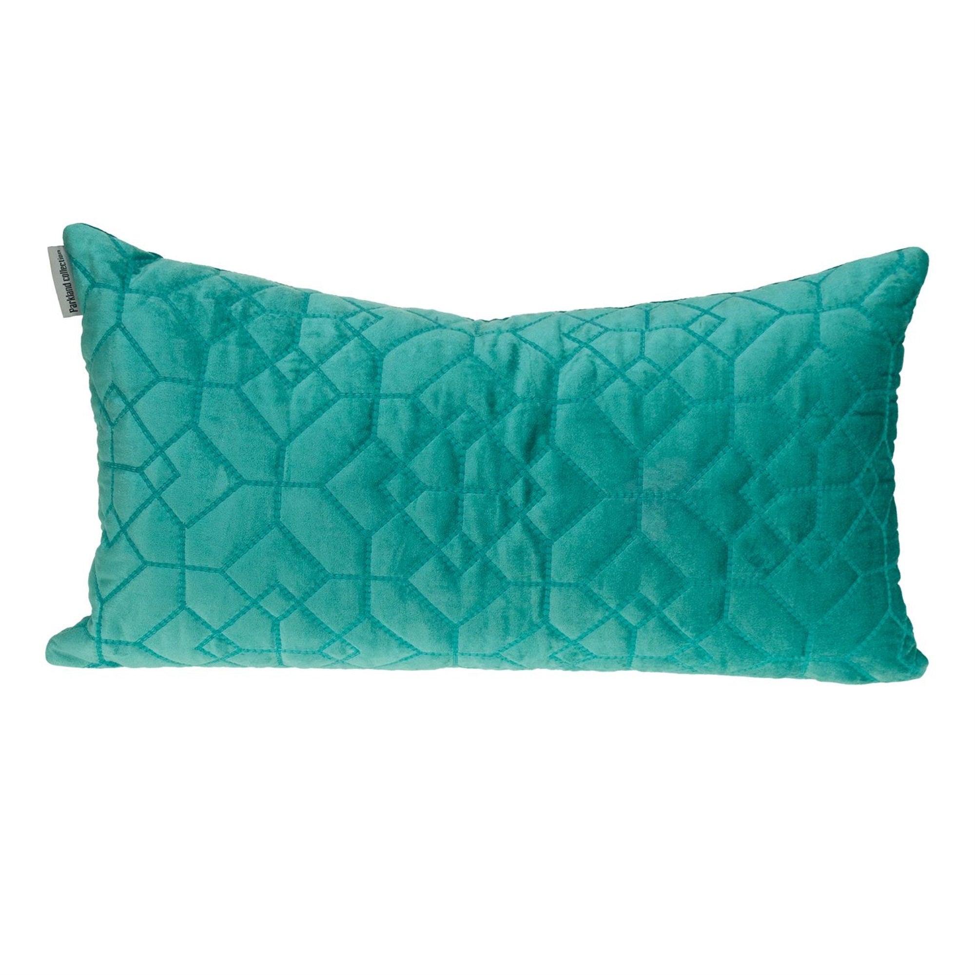 Parkland Collection Sora Transitional Quilted Aqua Throw Pillow