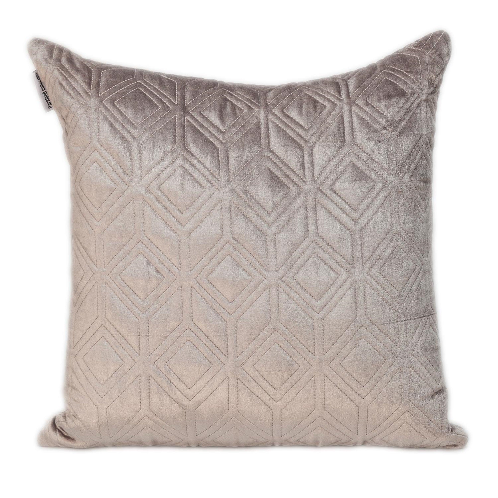 Parkland Collection Aleta Transitional Quilted Taupe Throw Pillow