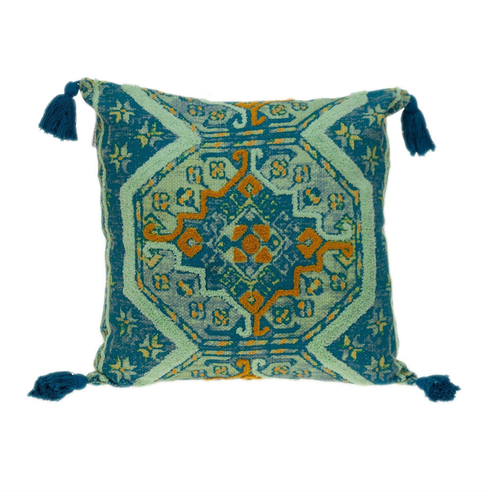 Parkland Collection Lotus Transitional Teal Throw Pillow