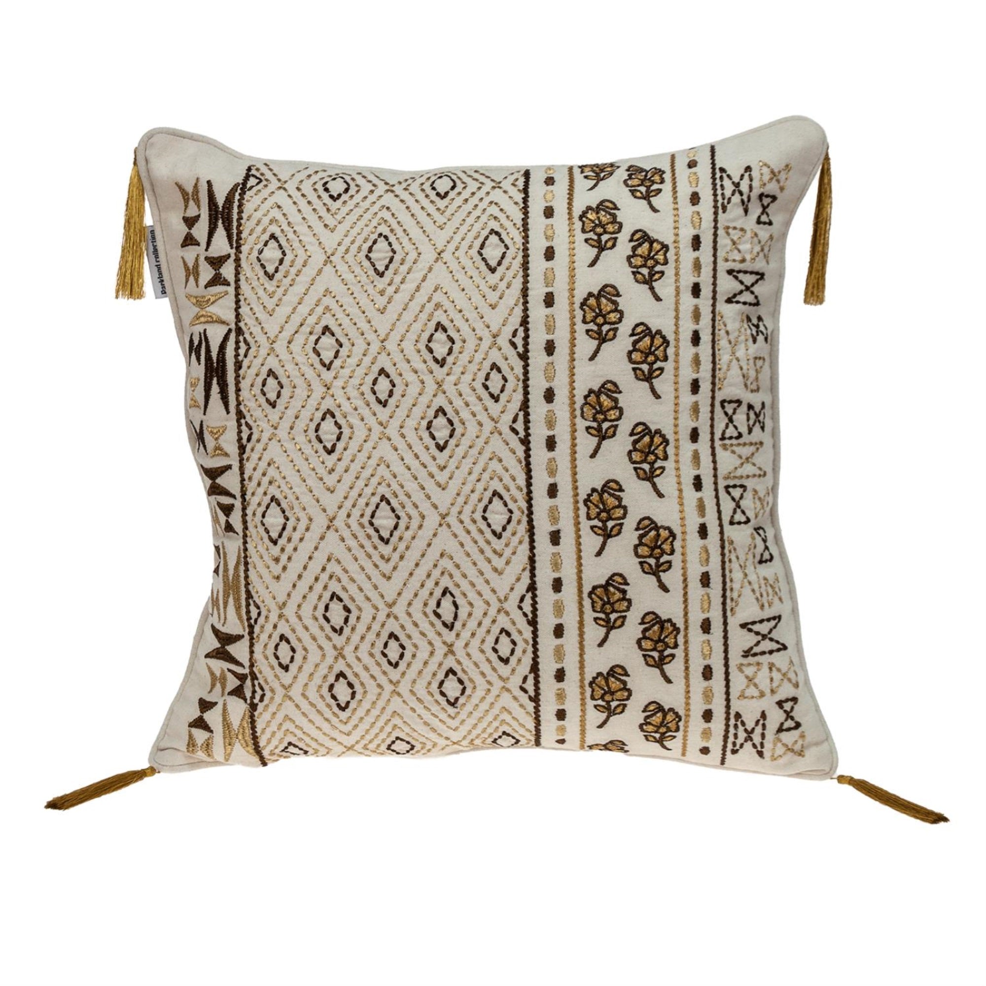 Parkland Collection Marjoram Transitional Beige Throw Pillow