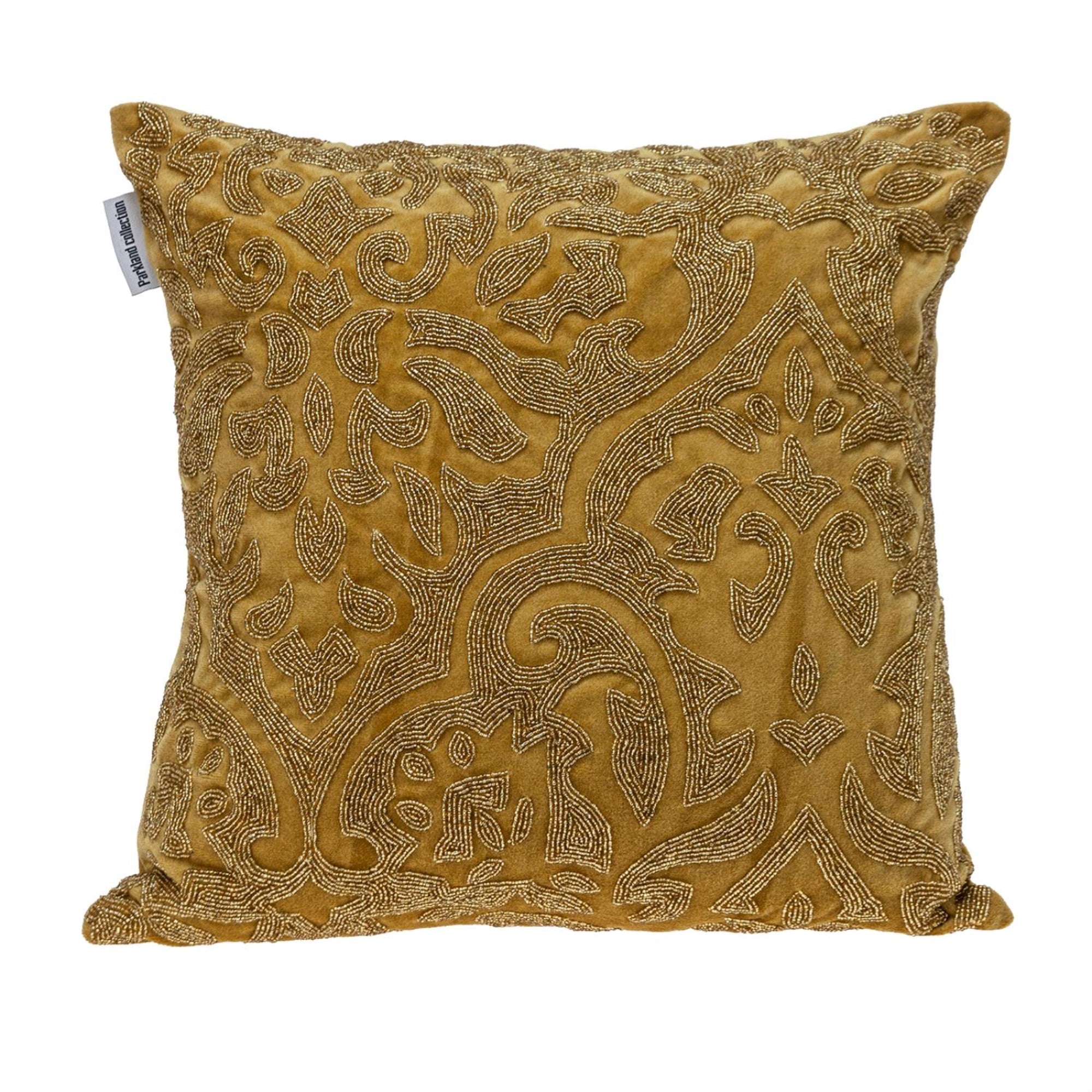 Parkland Collection Carmela Transitional Mustard Yellow Throw Pillow