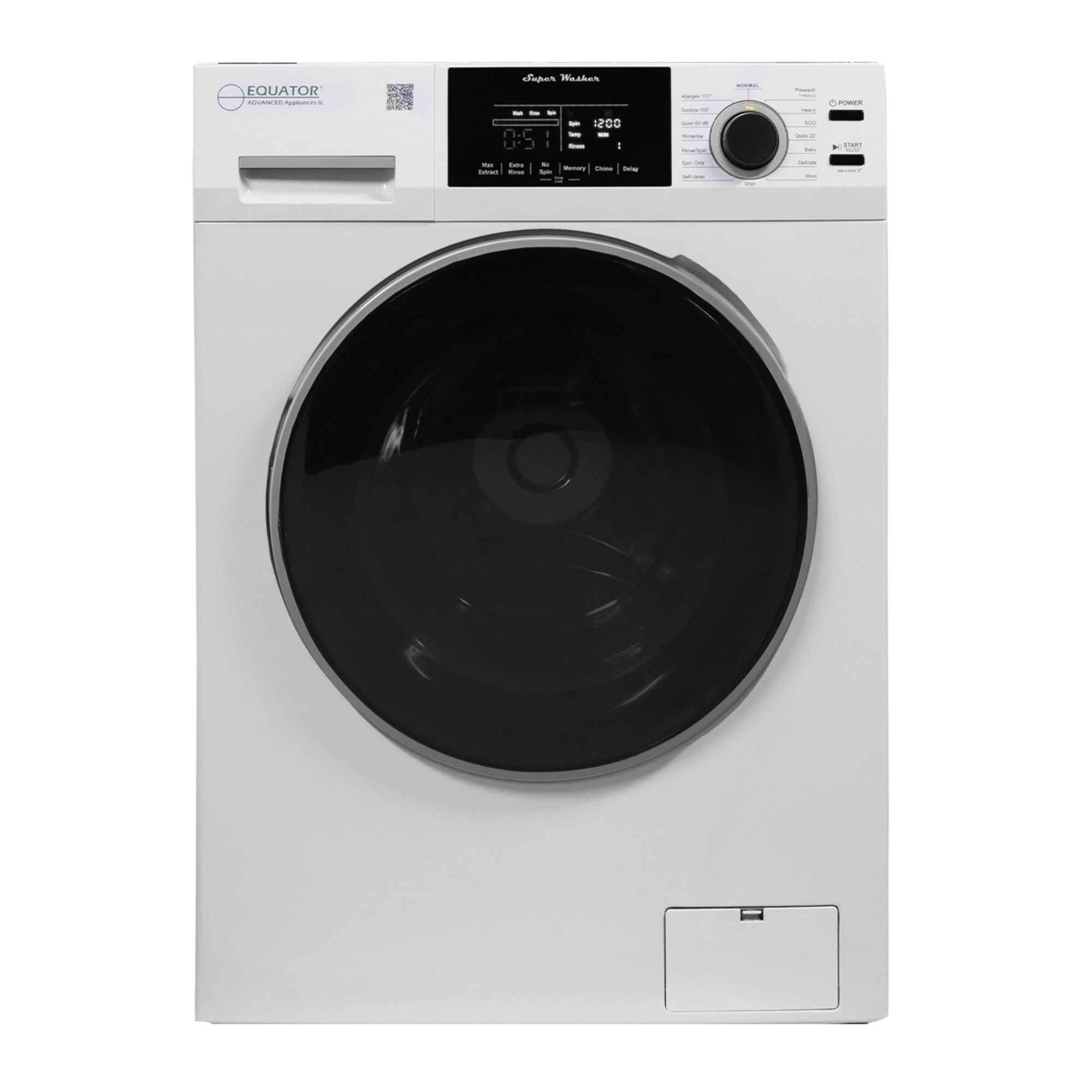 Equator Super Washer 1.9Cf/18Lbs 1400Rpm White 110V