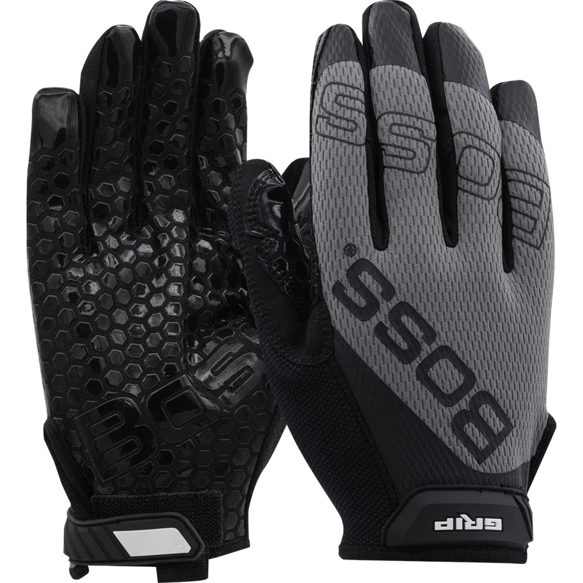 Boss Men'S Synthetic Microfiber With Silicone Grip Safety Work Gloves, Mesh Back, Enhanced Grip, Touchscreen, High Dexterity, Gray/Black, 2X-Large, (120-Mg1220T/Xxl)