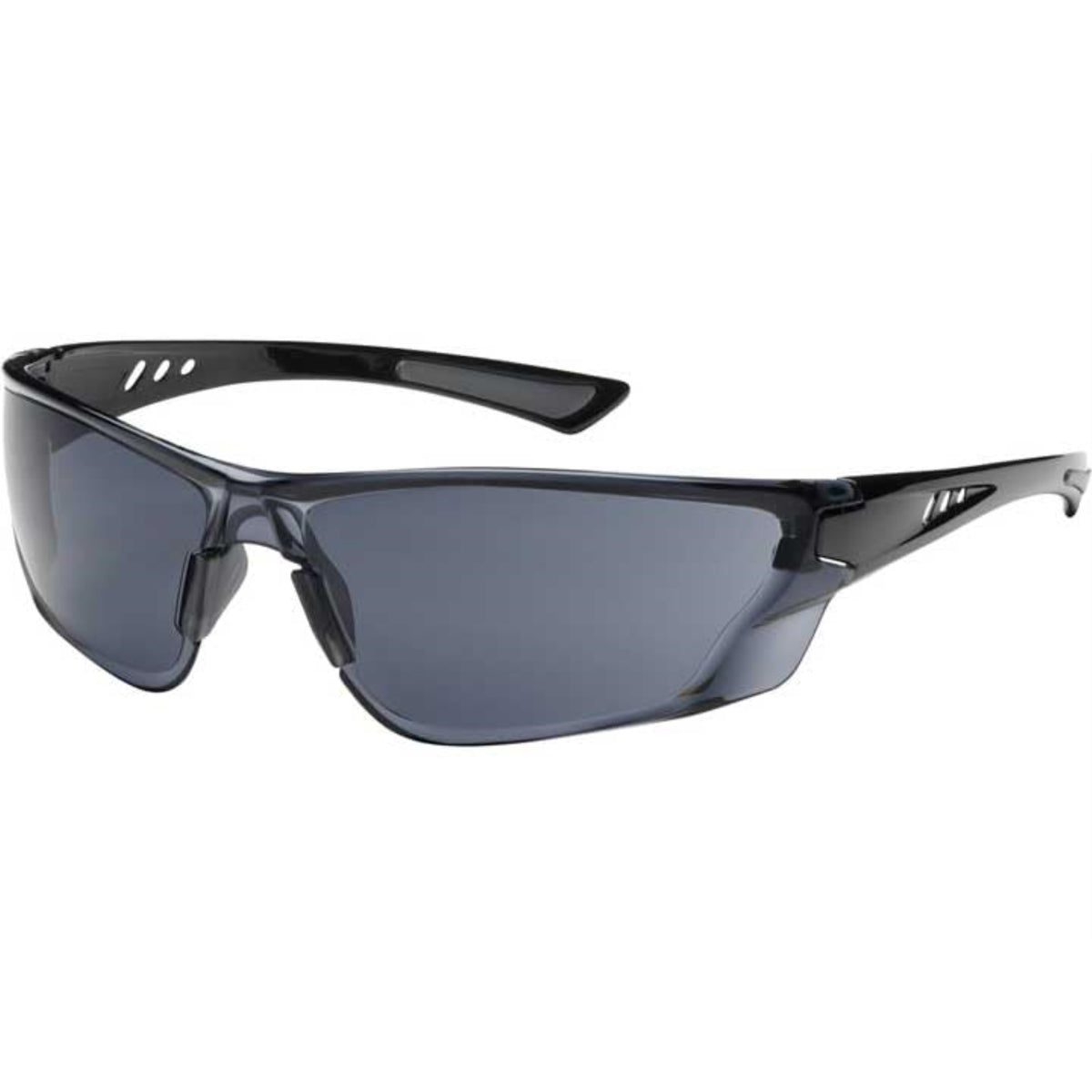 Rimless Safety Glasses With Gloss Black Temple, Gray Lens And Anti-Scratch/Fogless 3Sixty Coating