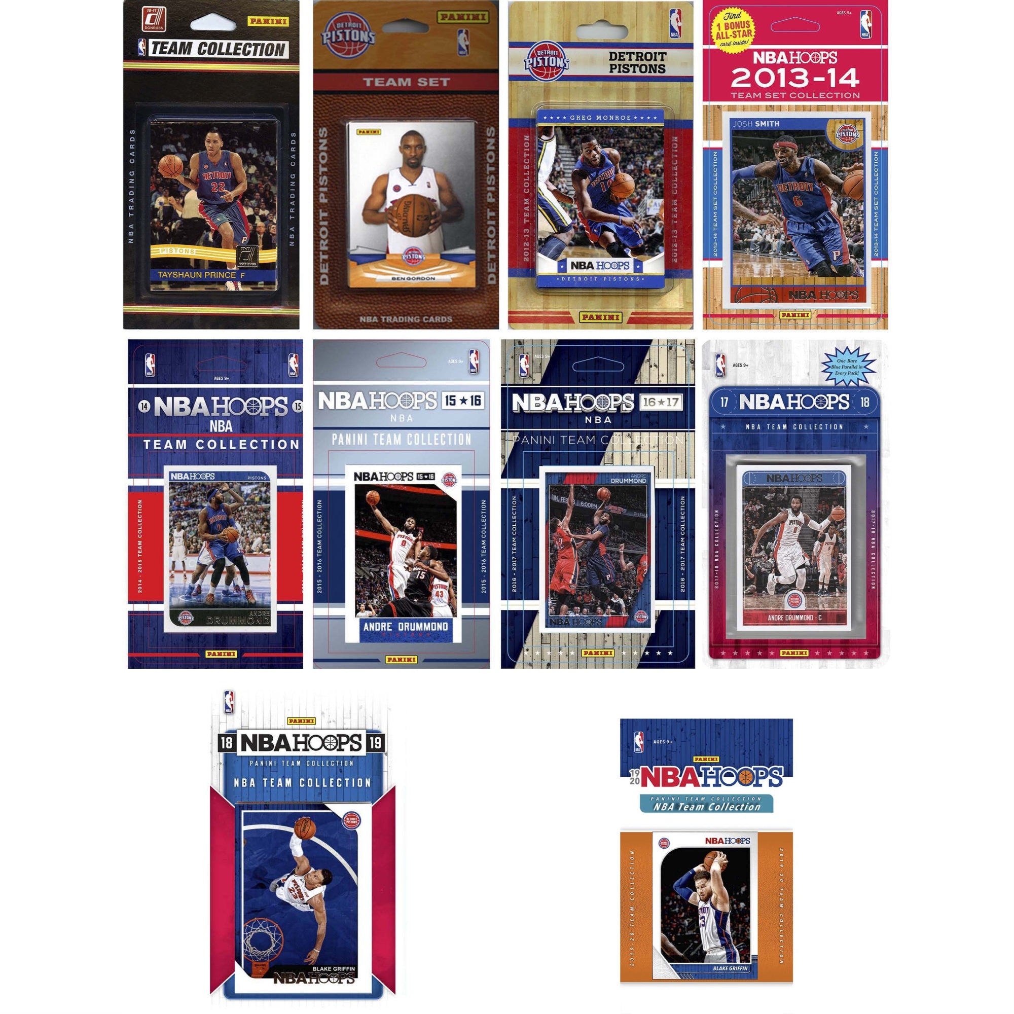 Nba Detroit Pistons 10 Different Licensed Trading Card Team Sets