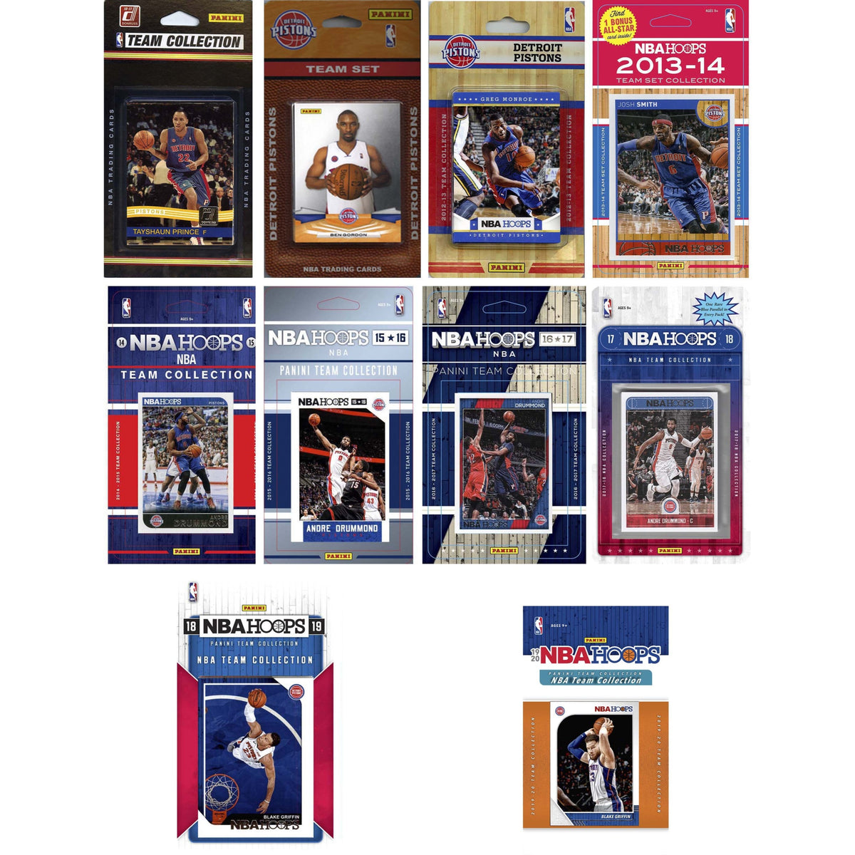 Nba Detroit Pistons 10 Different Licensed Trading Card Team Sets