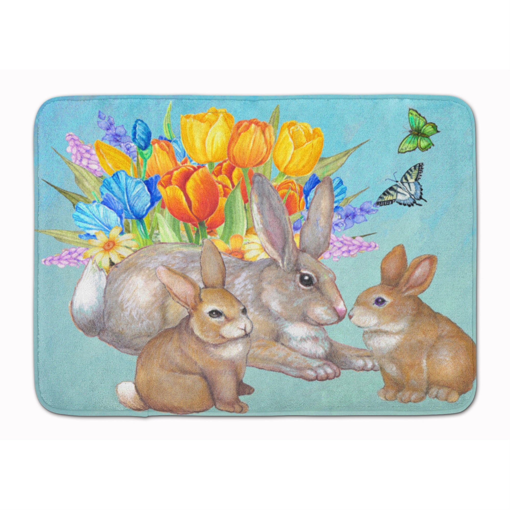 Caroline'S Treasures Bunny Family Easter Rabbit Floor Mat, 19 X 27, Multicolor