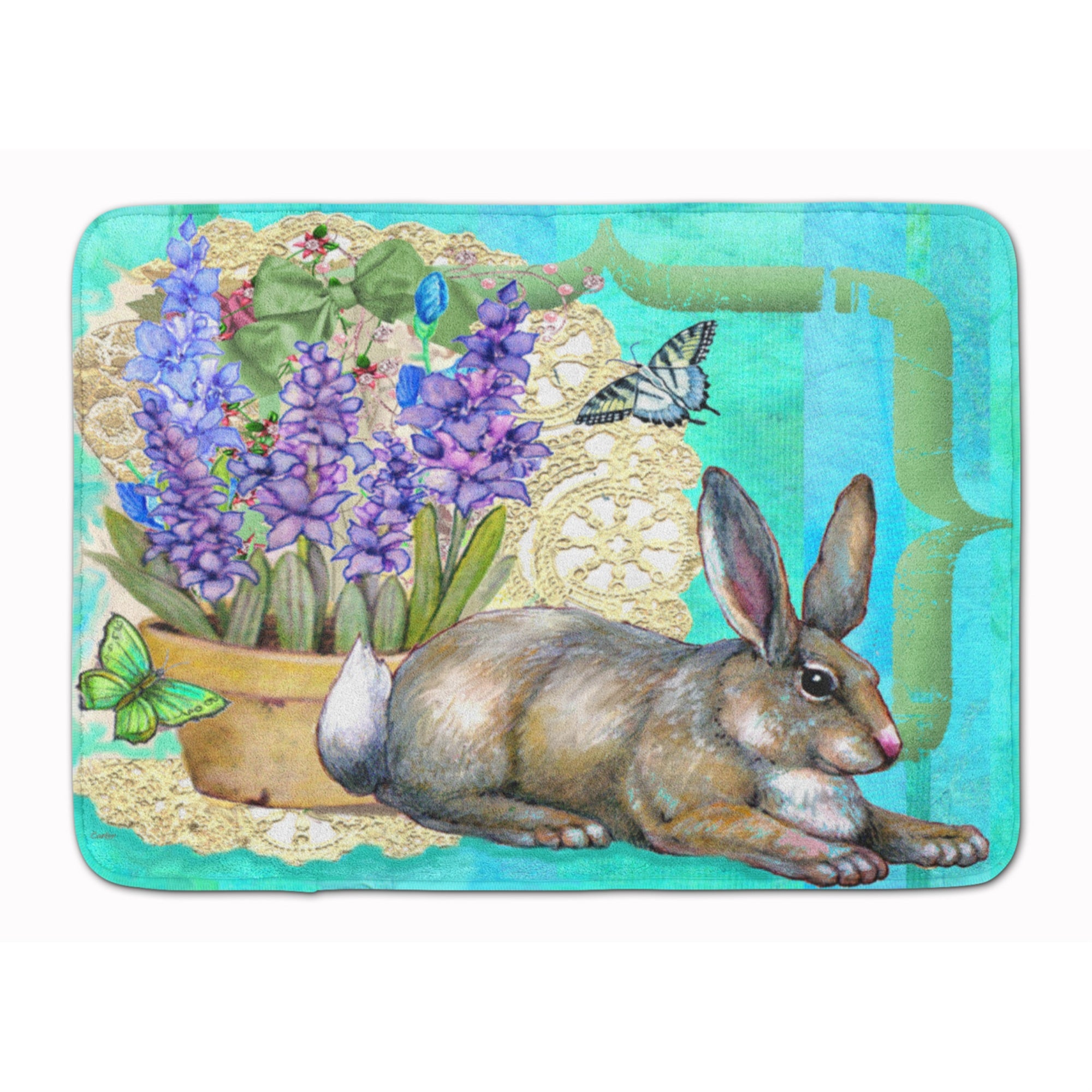 Caroline'S Treasures Springtime Easter Rabbit Floor Mat, 19 X 27, Multicolor