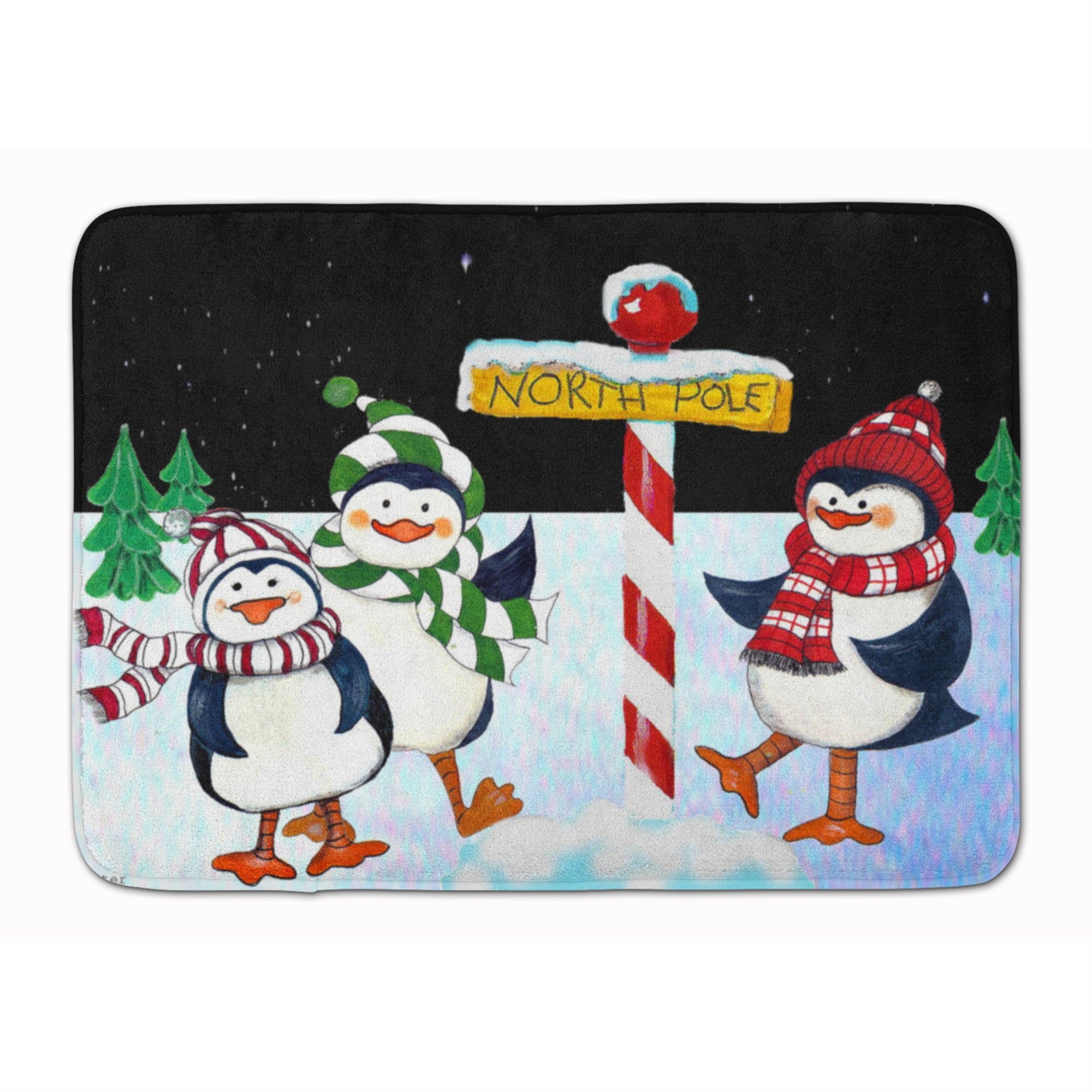 Caroline'S Treasures North Pole Welcomes You Penguins Floor Mat, 19 X 27, Multicolor