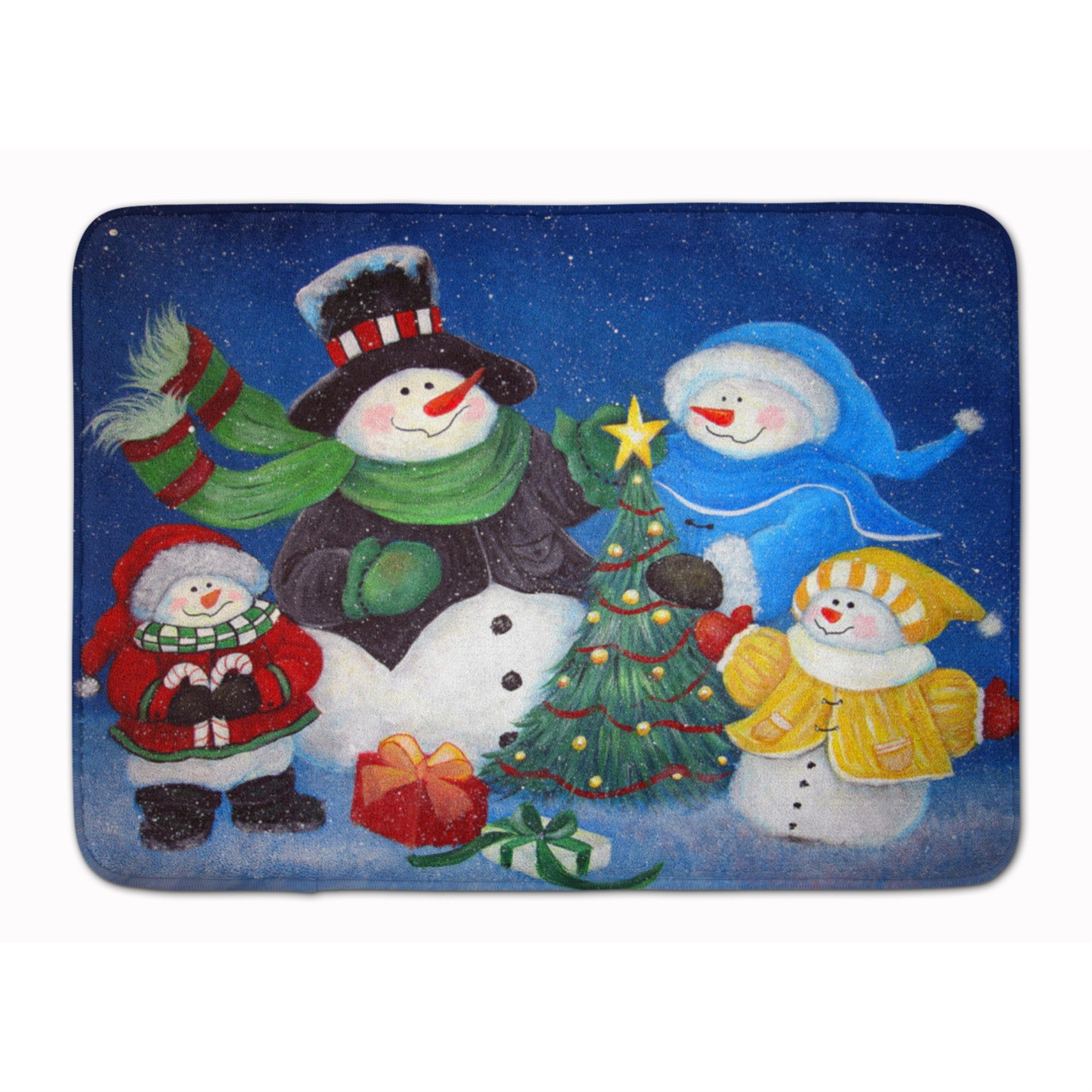 Caroline'S Treasures Family Gathering Snowman Floor Mat, 19 X 27, Multicolor