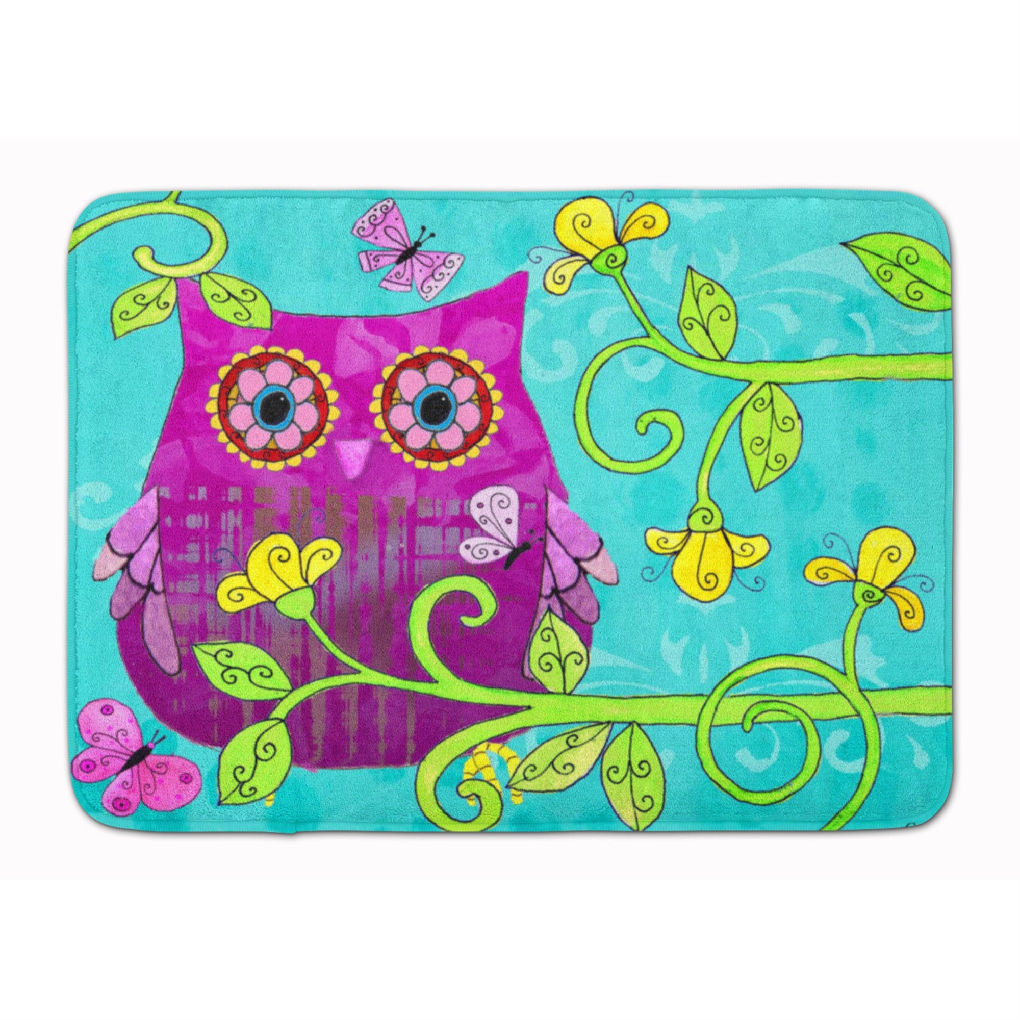 Caroline'S Treasures Sittin In The Flowers Owl Floor Mat, 19 X 27, Multicolor