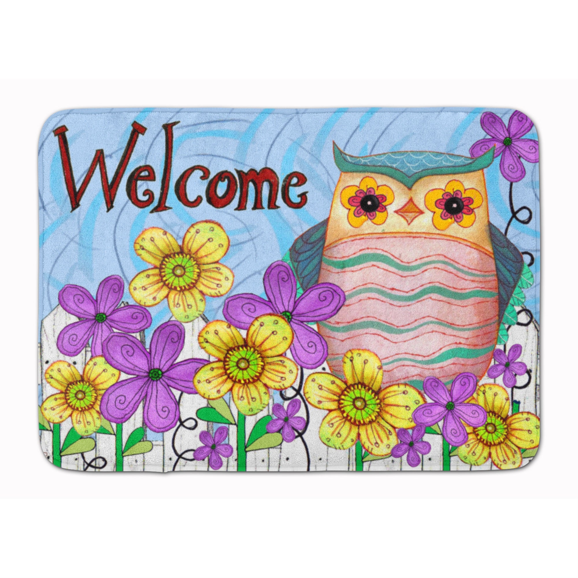 Caroline'S Treasures Welcome Owl Floor Mat, 19 X 27, Multicolor