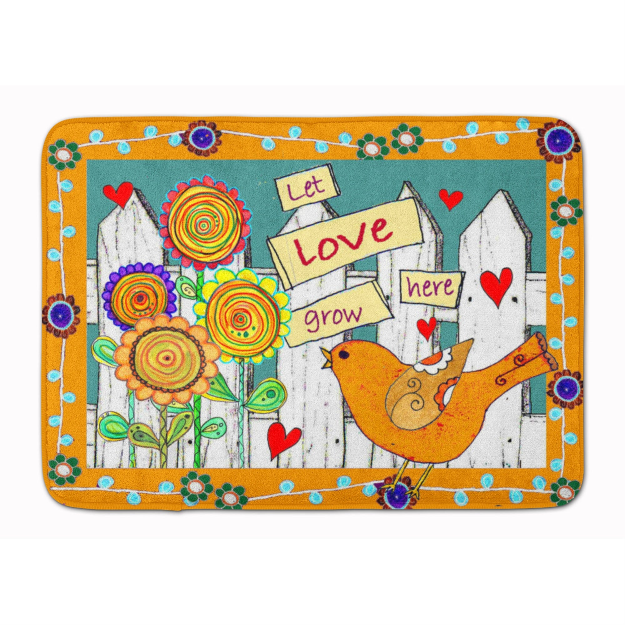 Caroline'S Treasures Let Love Grow Here Floor Mat, 19 X 27, Multicolor