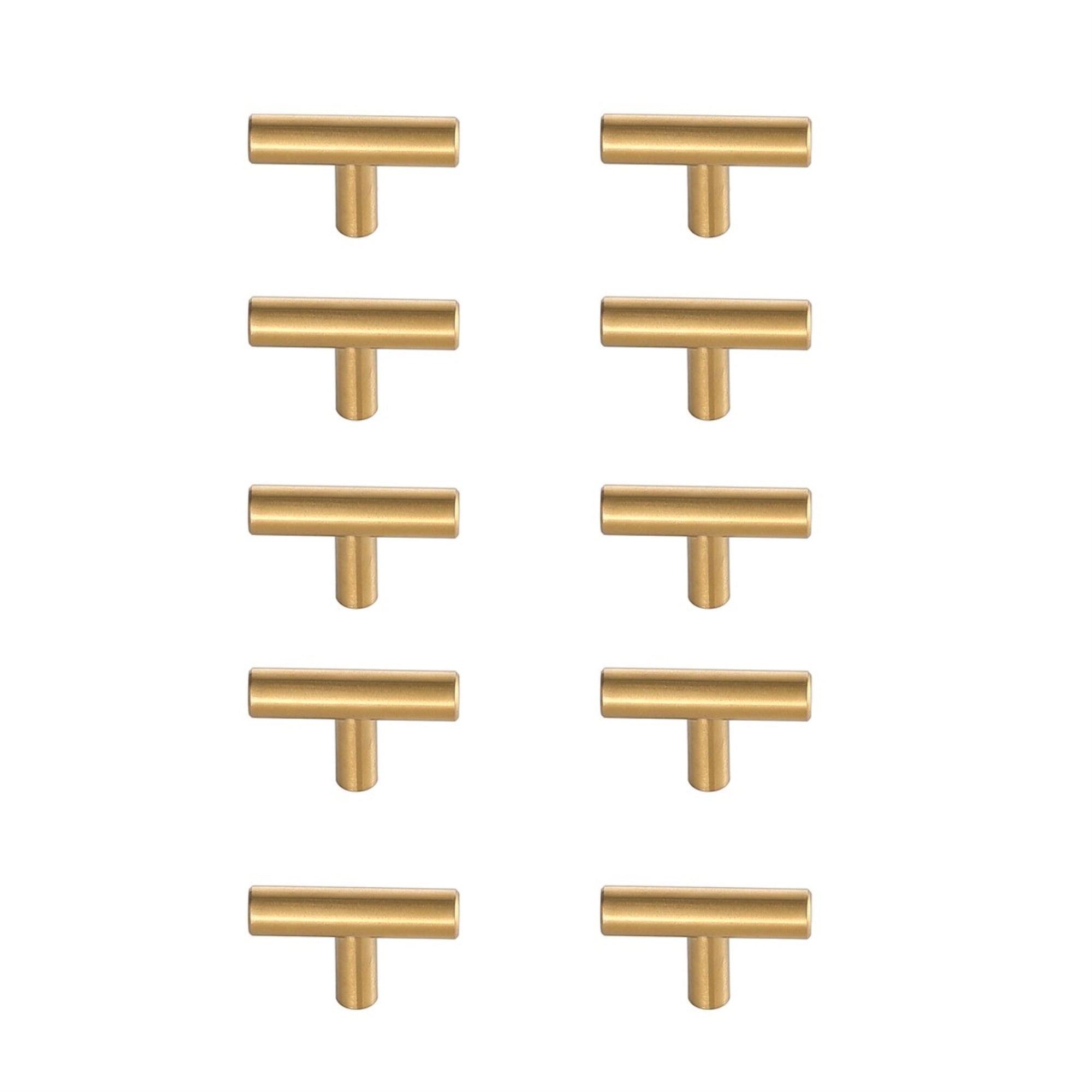Quinn Brass T Bar Pull Multipack (Set Of 10)