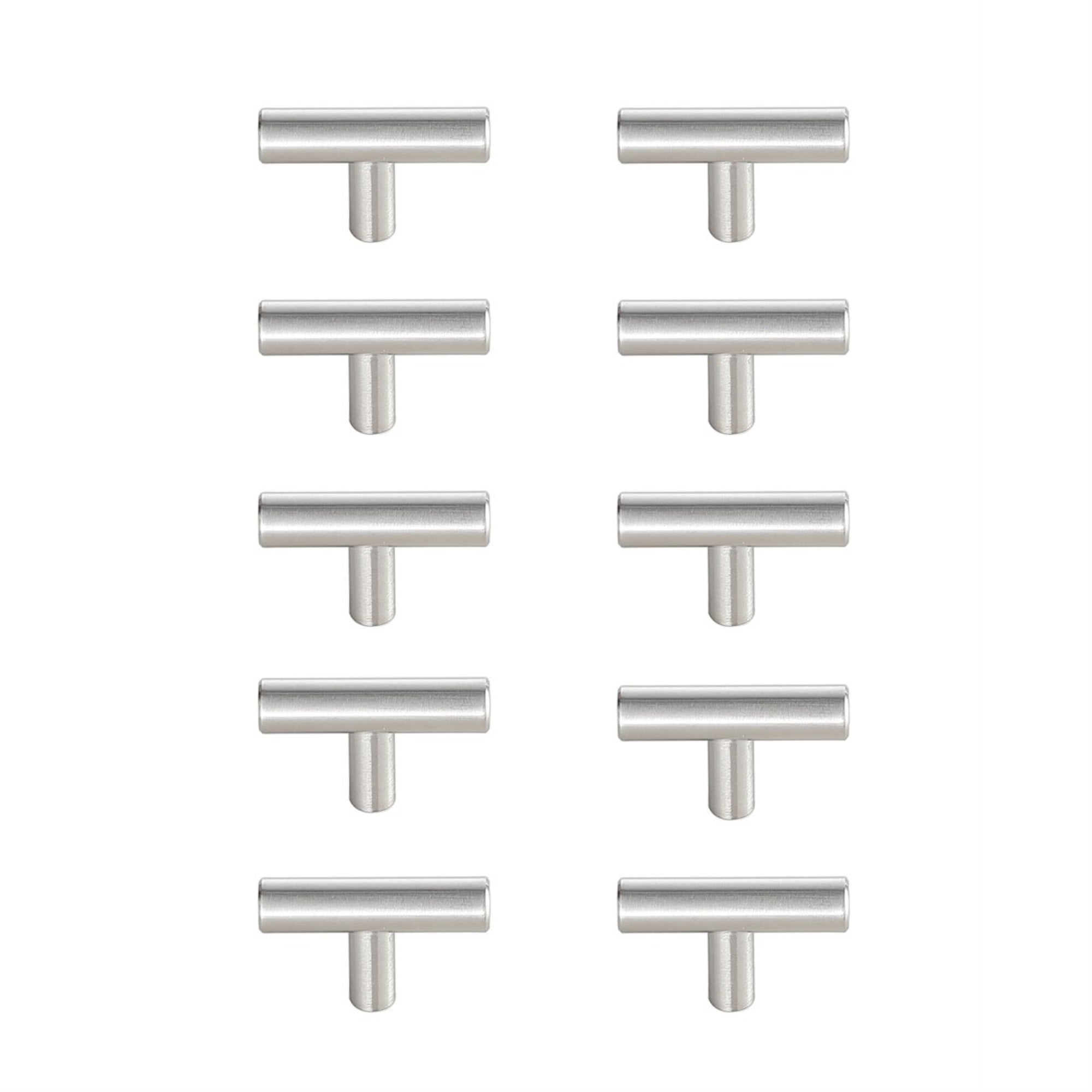Quinn Brushed Nickel T Pull Multipack (Set Of 10)