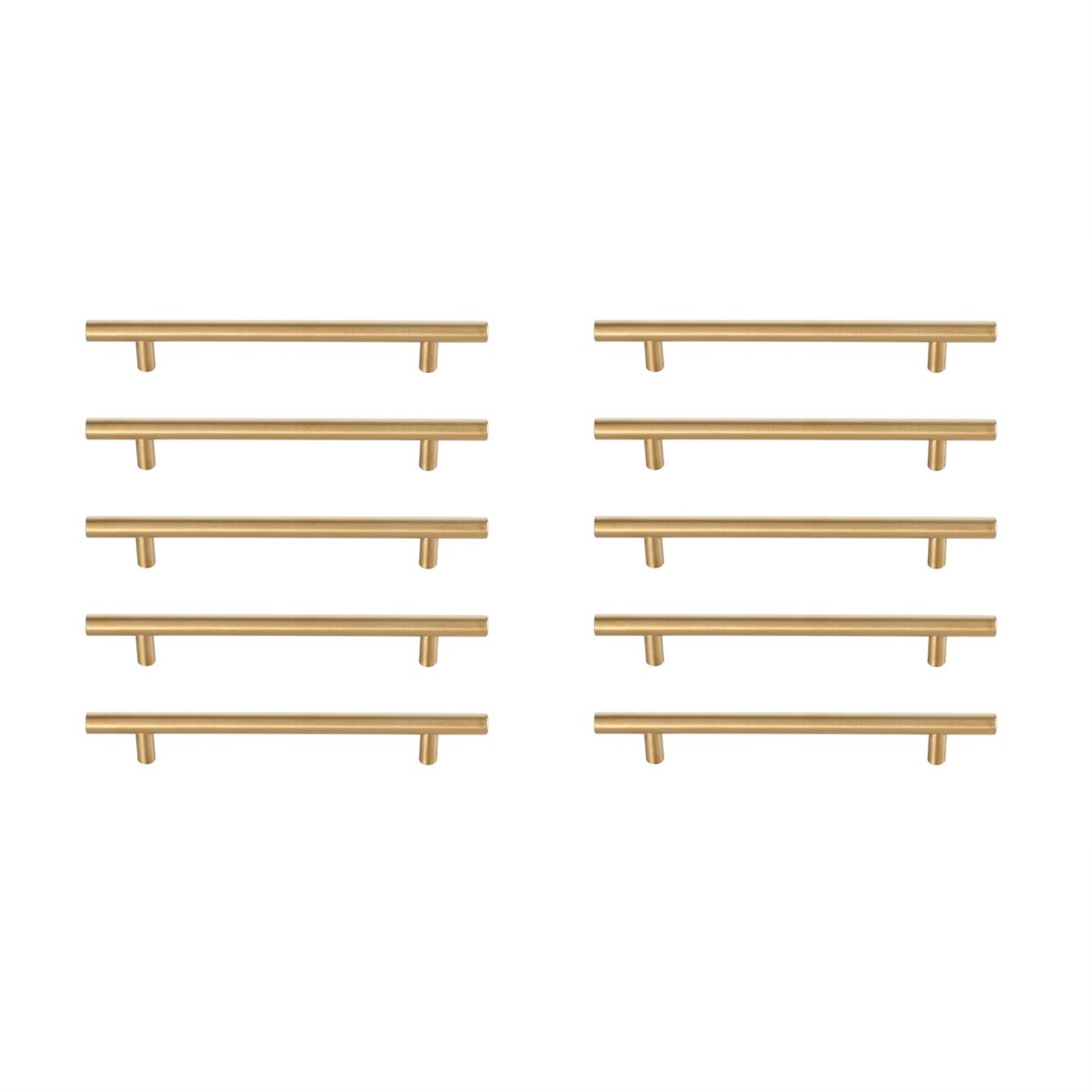 Quinn 6-5/16 Center To Center Brass Bar Pull Multipack (Set Of 10)