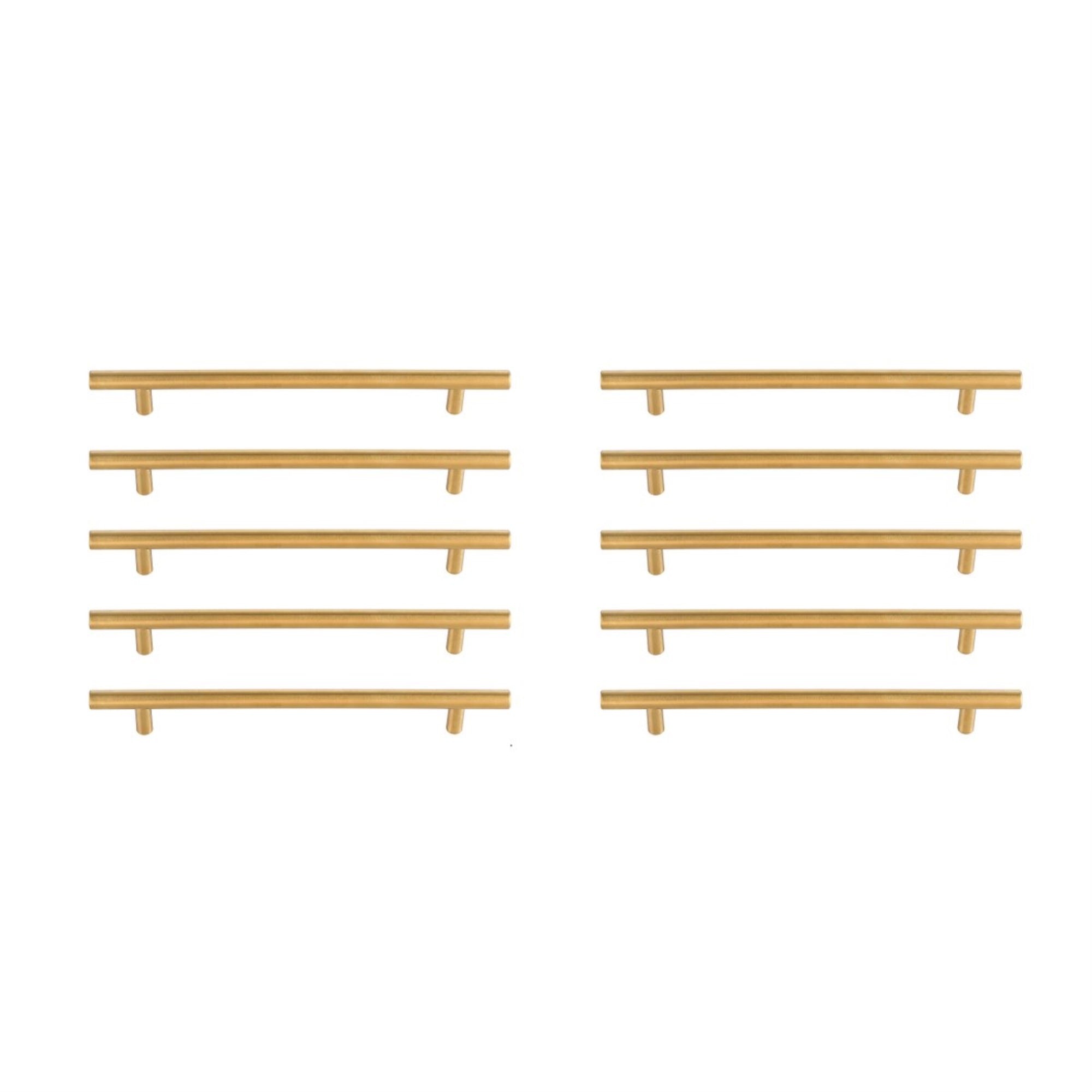 Quinn 7-9/16 Center To Center Brass Bar Pull Multipack (Set Of 10)