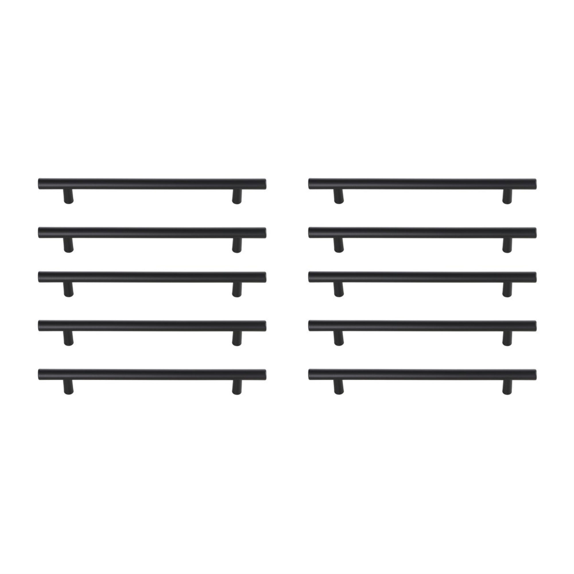 Quinn 7-9/16 Center To Center Matte Black Bar Pull Multipack (Set Of 10)