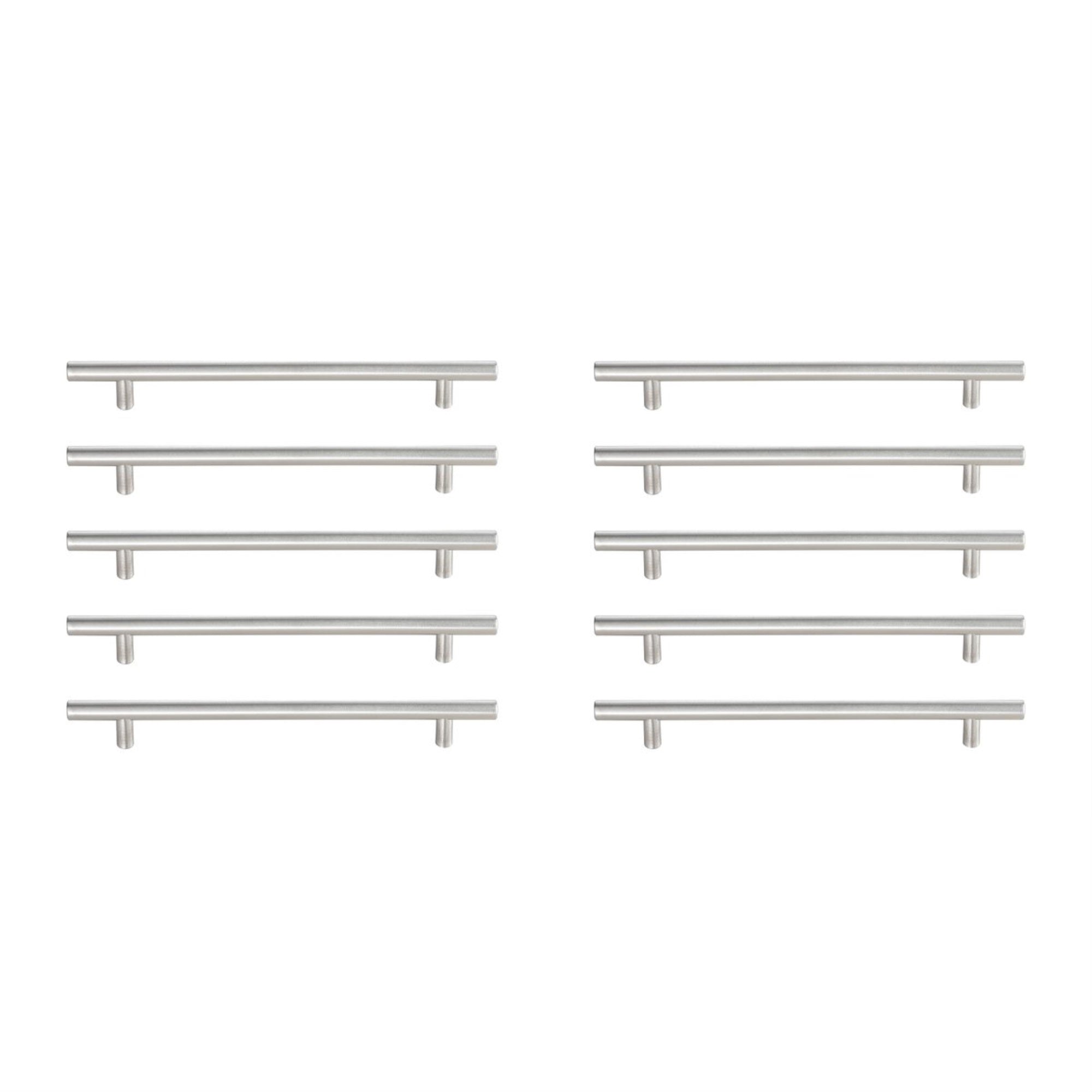 Quinn 7-9/16 Center To Center Brushed Nickel Bar Pull Multipack (Set Of 10)