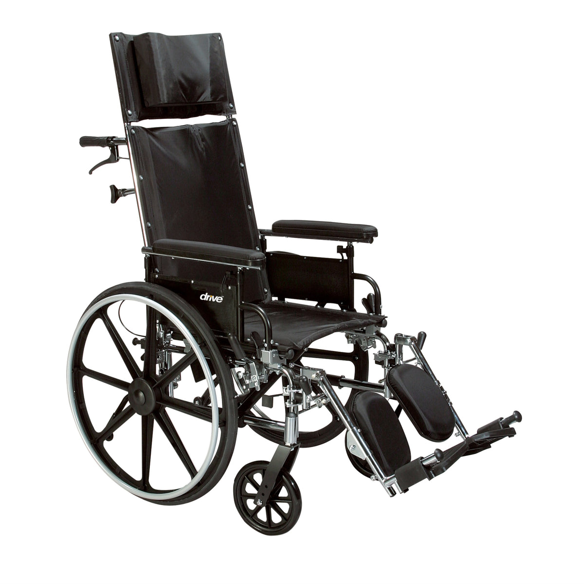 Drive Medical Detachable Full Arms Viper Plus Gt Full Reclining Wheelchair, 16, Black