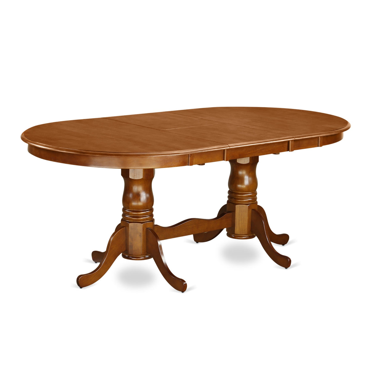 7 Pc Dining Set With Extendable Table And 6 Chairs - Casual Countryside Vibe, Hardwood Top, Classic Legs, Exquisite Shape, Saddle Brown Color