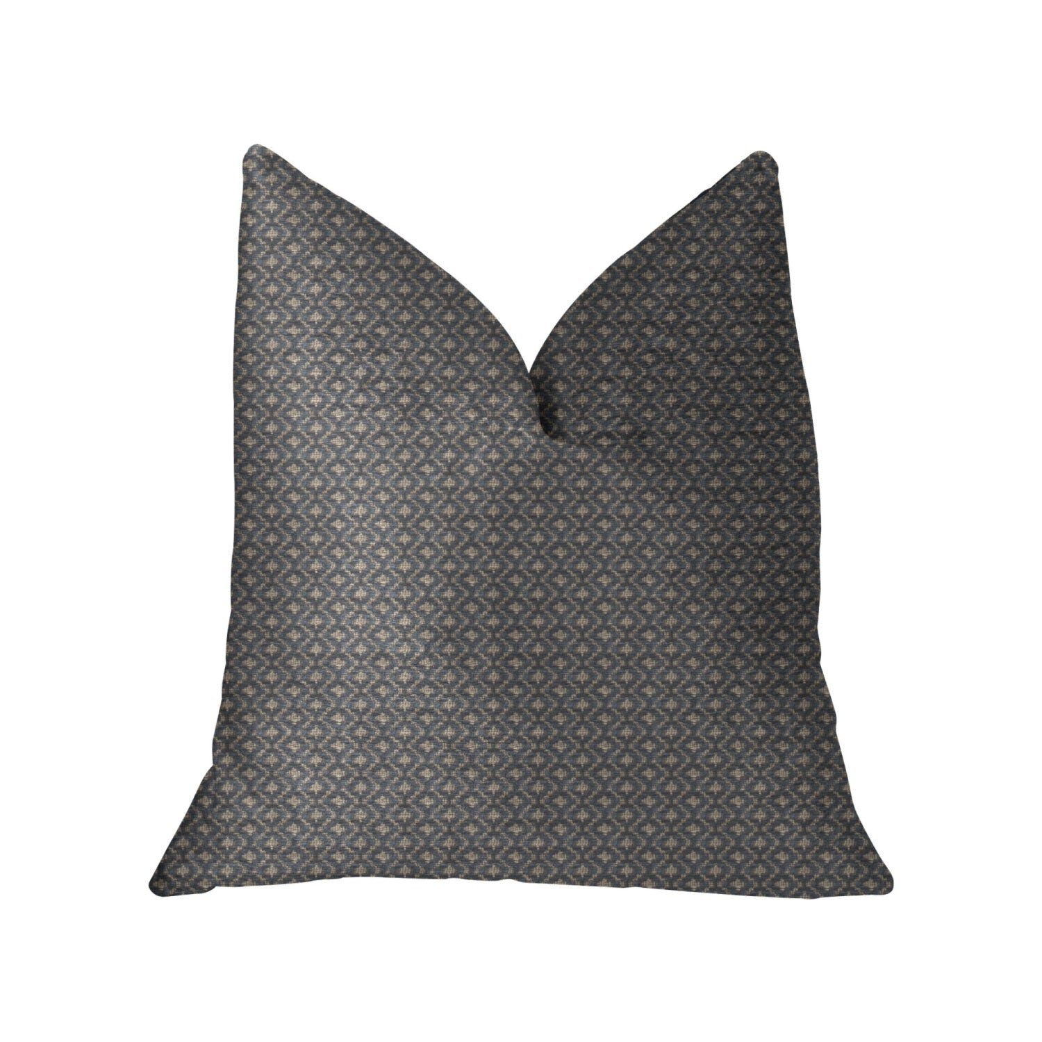 Plutus Cleopatra Blue And Gold Luxury Throw Pillow - Double Sided  20 X 26 Standard