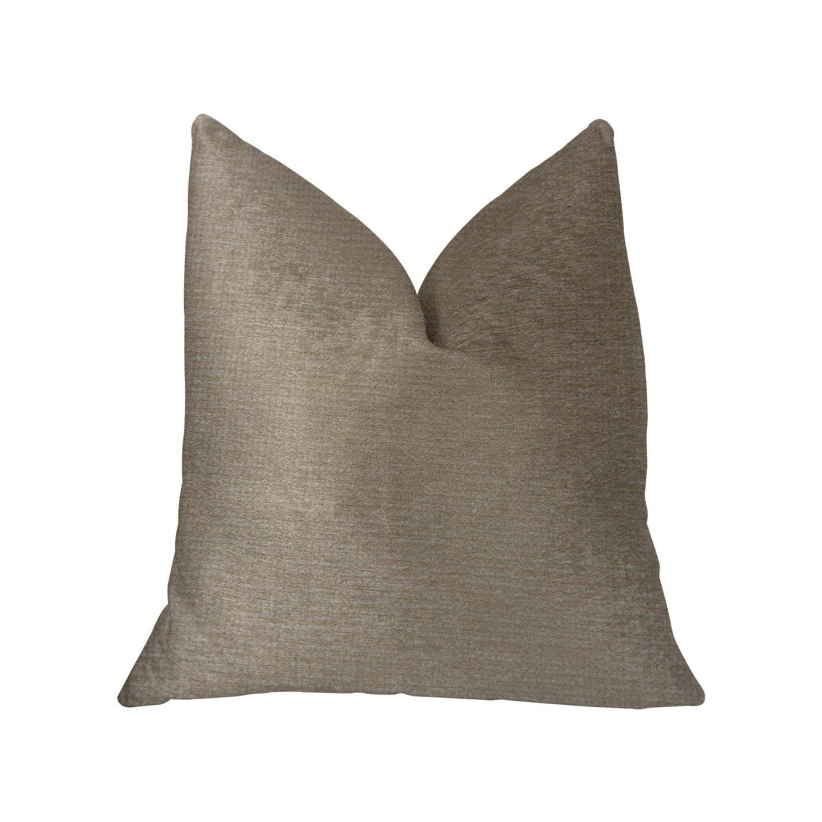 Plutus Caf Au Lait Brown And Beige Luxury Throw Pillow - Double Sided  20 X 26 Standard