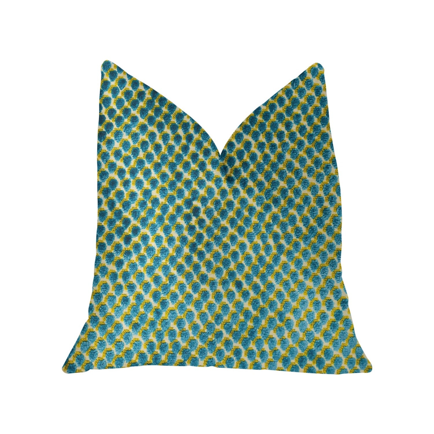 Plutus Sea Green Iota Turquoise Luxury Throw Pillow - Double Sided  20 X 36 King
