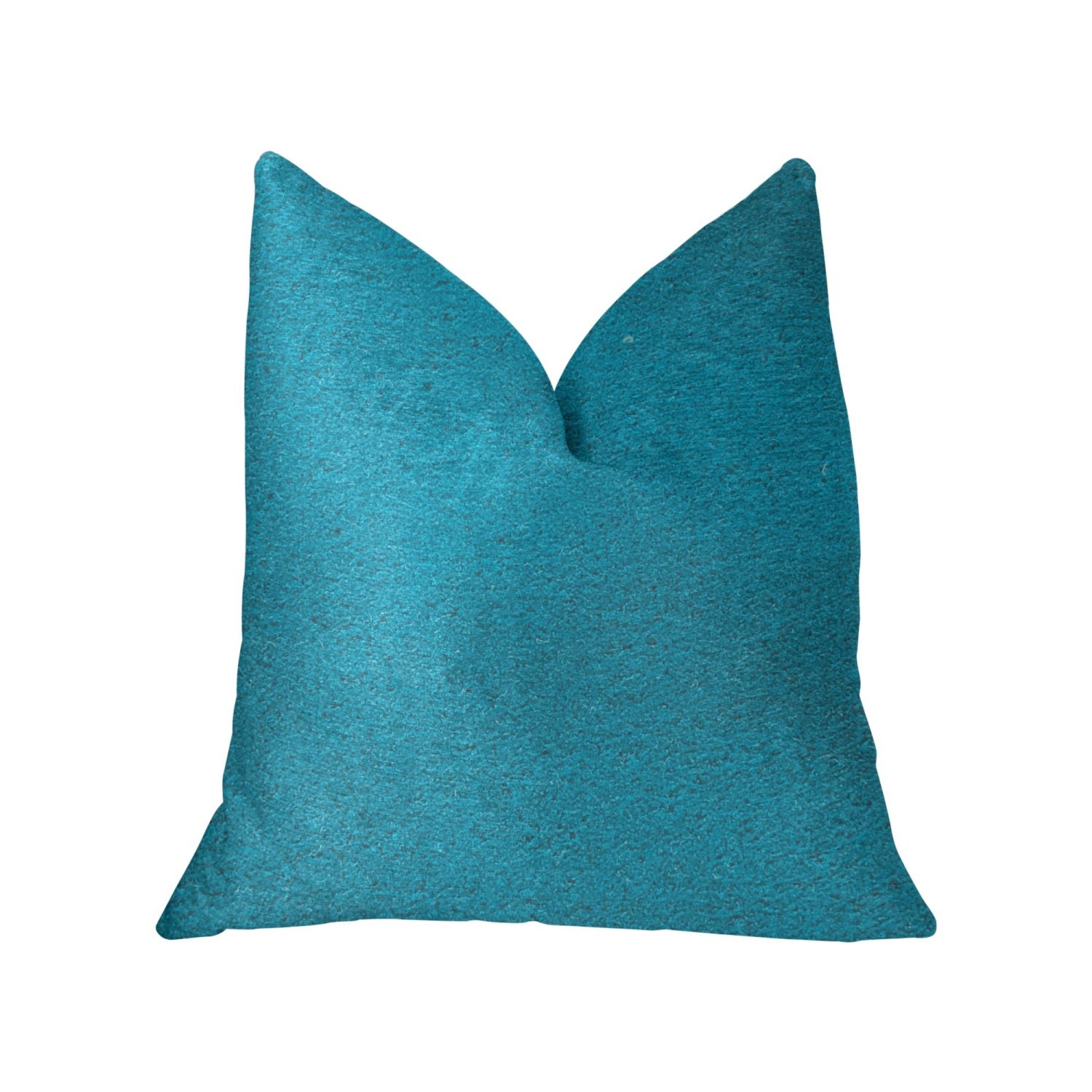 Plutus Aquamarine Velvet Turquoise Luxury Throw Pillow - Double sided  20??x 30??Queen