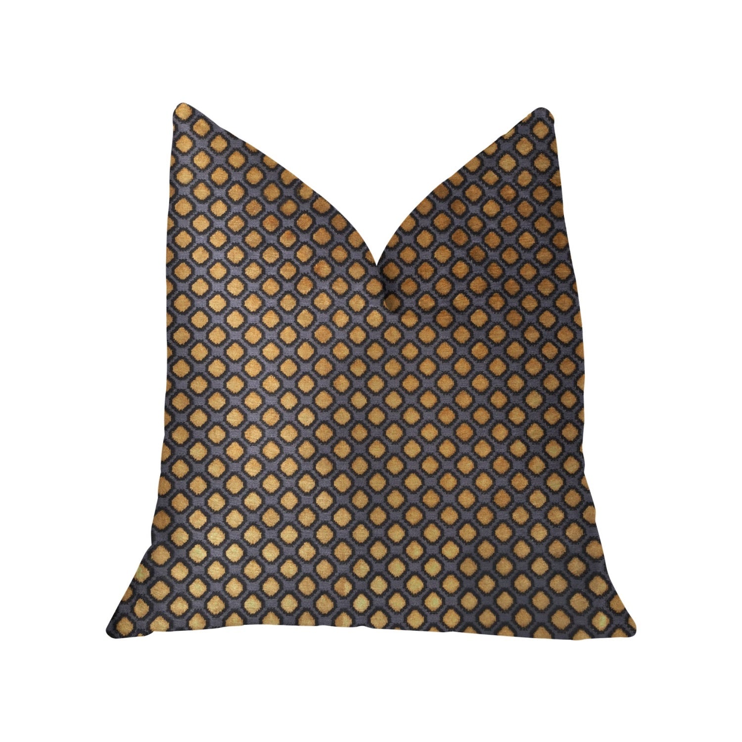 Plutus Aliza Gold And Gray Luxury Throw Pillow - Double Sided  24 X 24