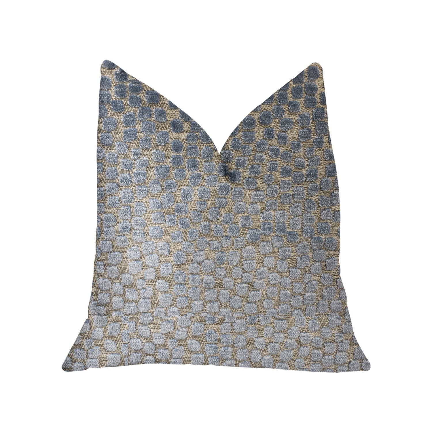 Plutus Dusky Gem Blue And Silver Luxury Throw Pillow - Double Sided  20 X 36 King