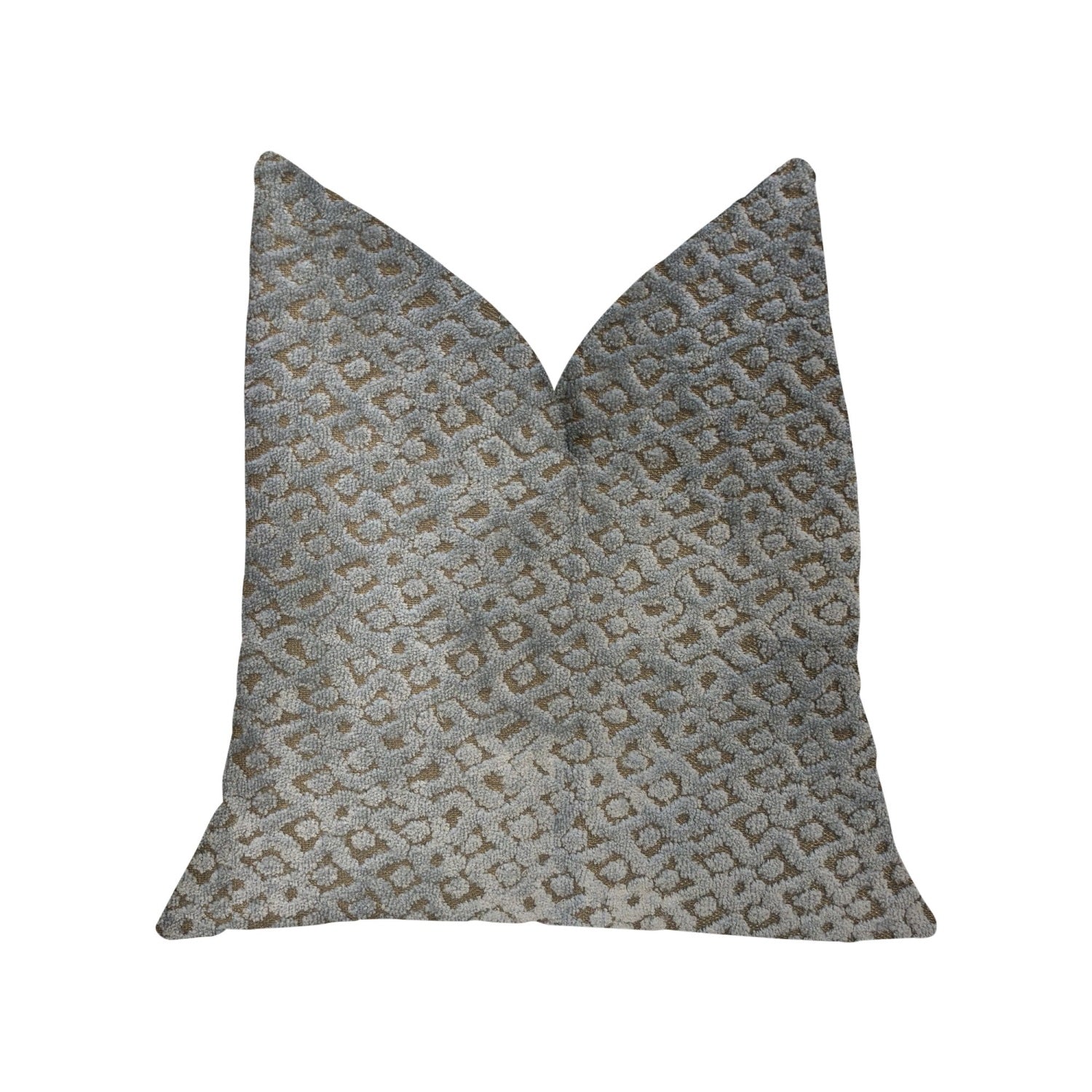 Plutus Metropolis Silver And Taupe Luxury Throw Pillow - Double Sided  12 X 20