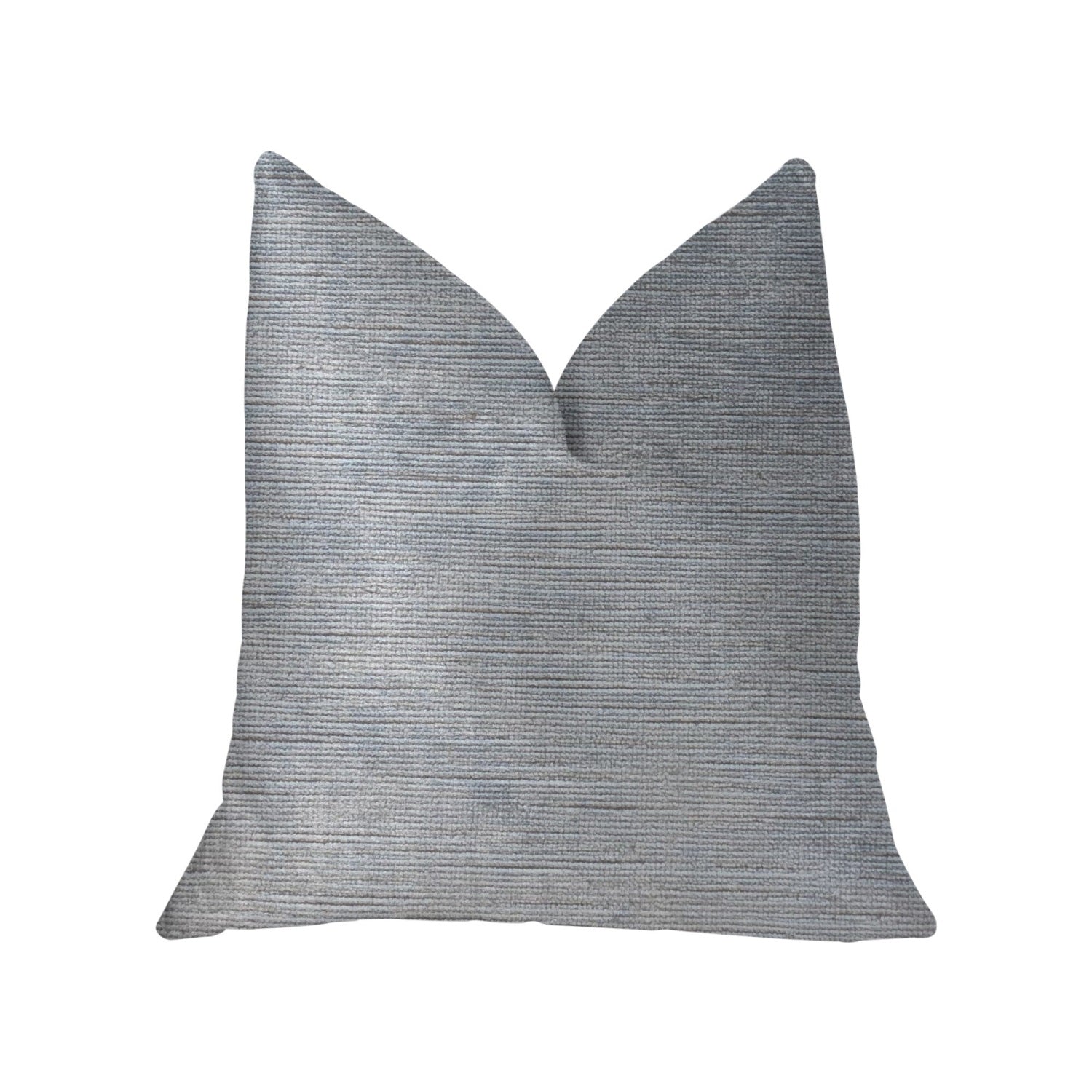 Plutus Icy Sky Blue And Silver Luxury Throw Pillow - Double Sided  20 X 26 Standard