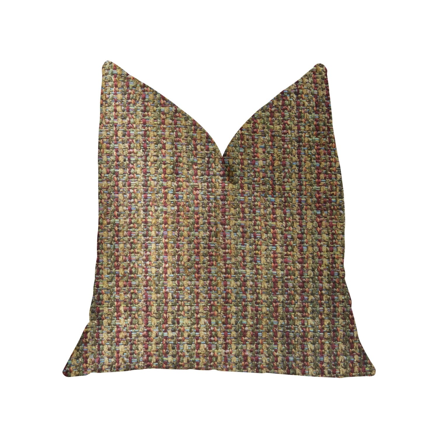 Plutus Prismatic Red And Brown Luxury Throw Pillow - Double Sided  24 X 24