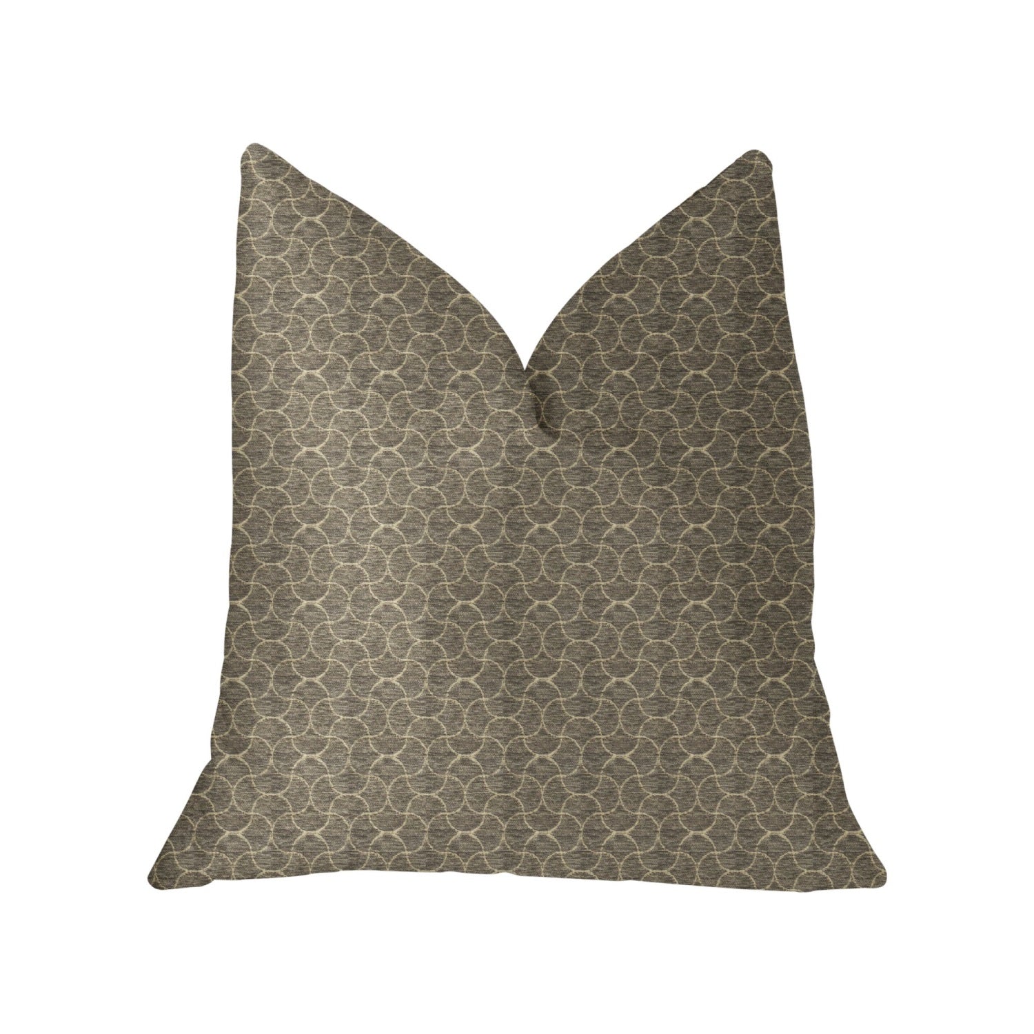 Plutus Belizzi Gray And Beige Luxury Throw Pillow - Double Sided  22 X 22