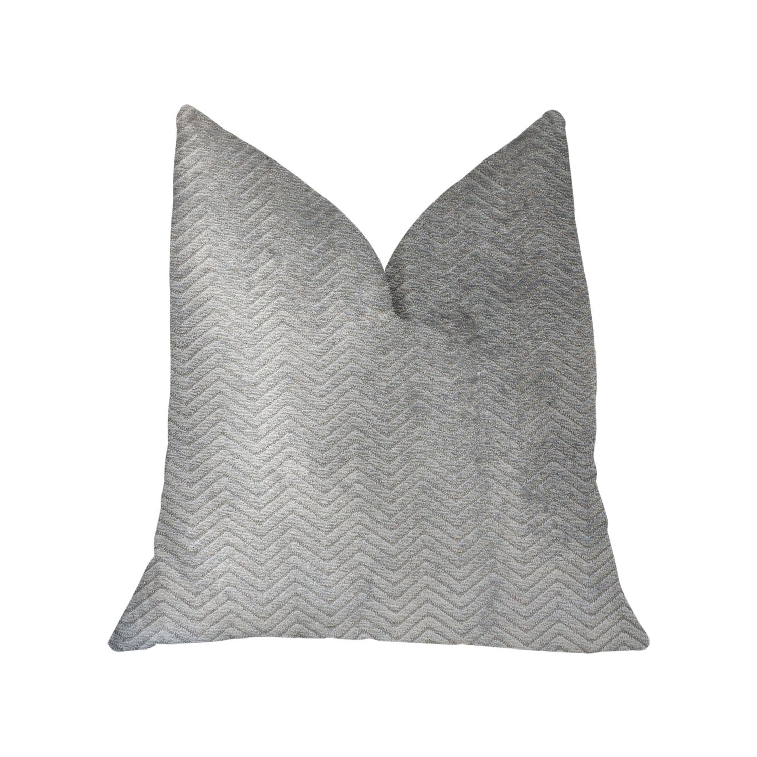 Plutus Silver Moon Gray And Silver Luxury Throw Pillow - Double Sided  22 X 22