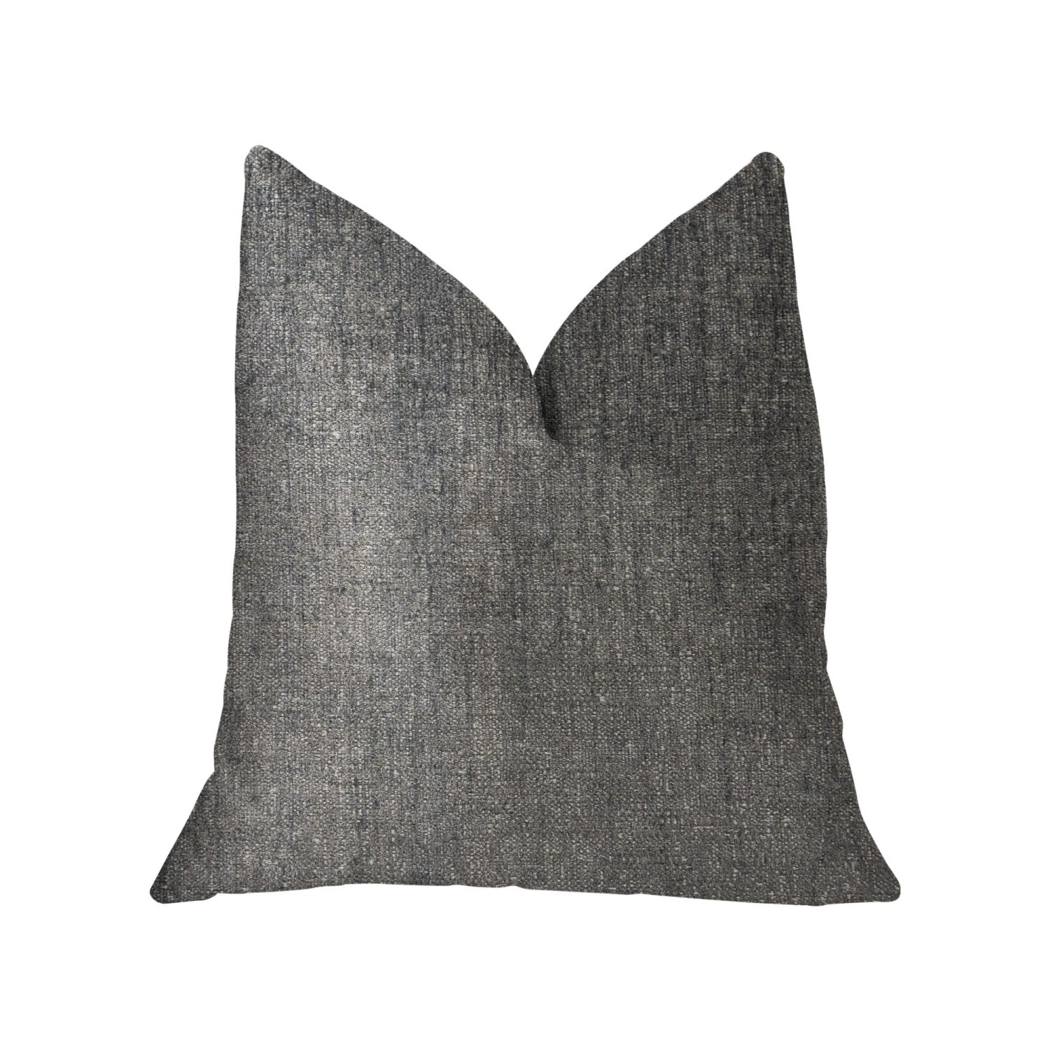 Plutus Cambridge Gray And Silver Luxury Throw Pillow - Double Sided  24 X 24