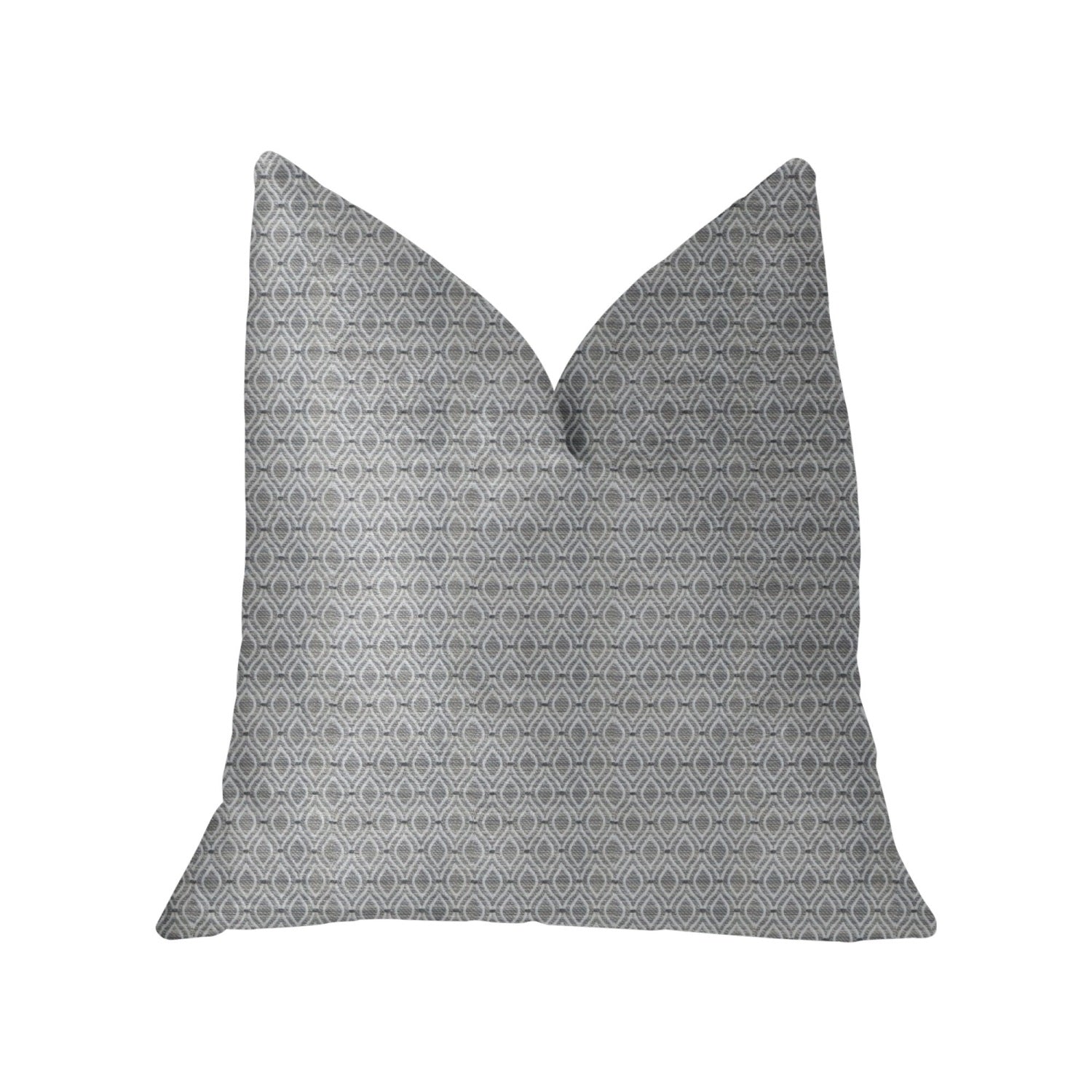 Plutus Deluxe Rockland Beige And Silver Luxury Throw Pillow - Double Sided  24 X 24